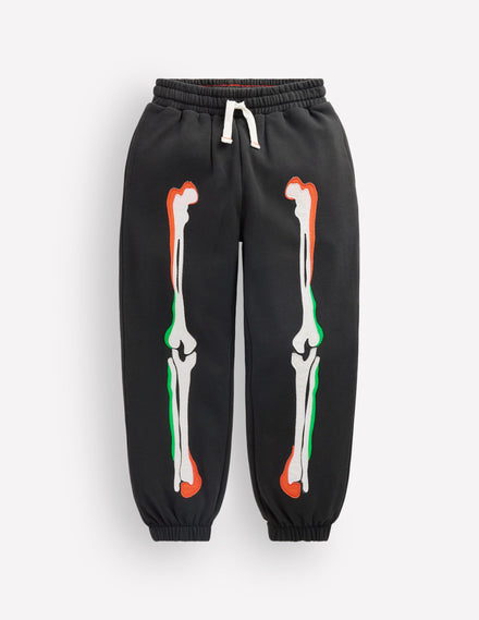 Halloween Glow Sweatpants-Shadow Grey Skeleton