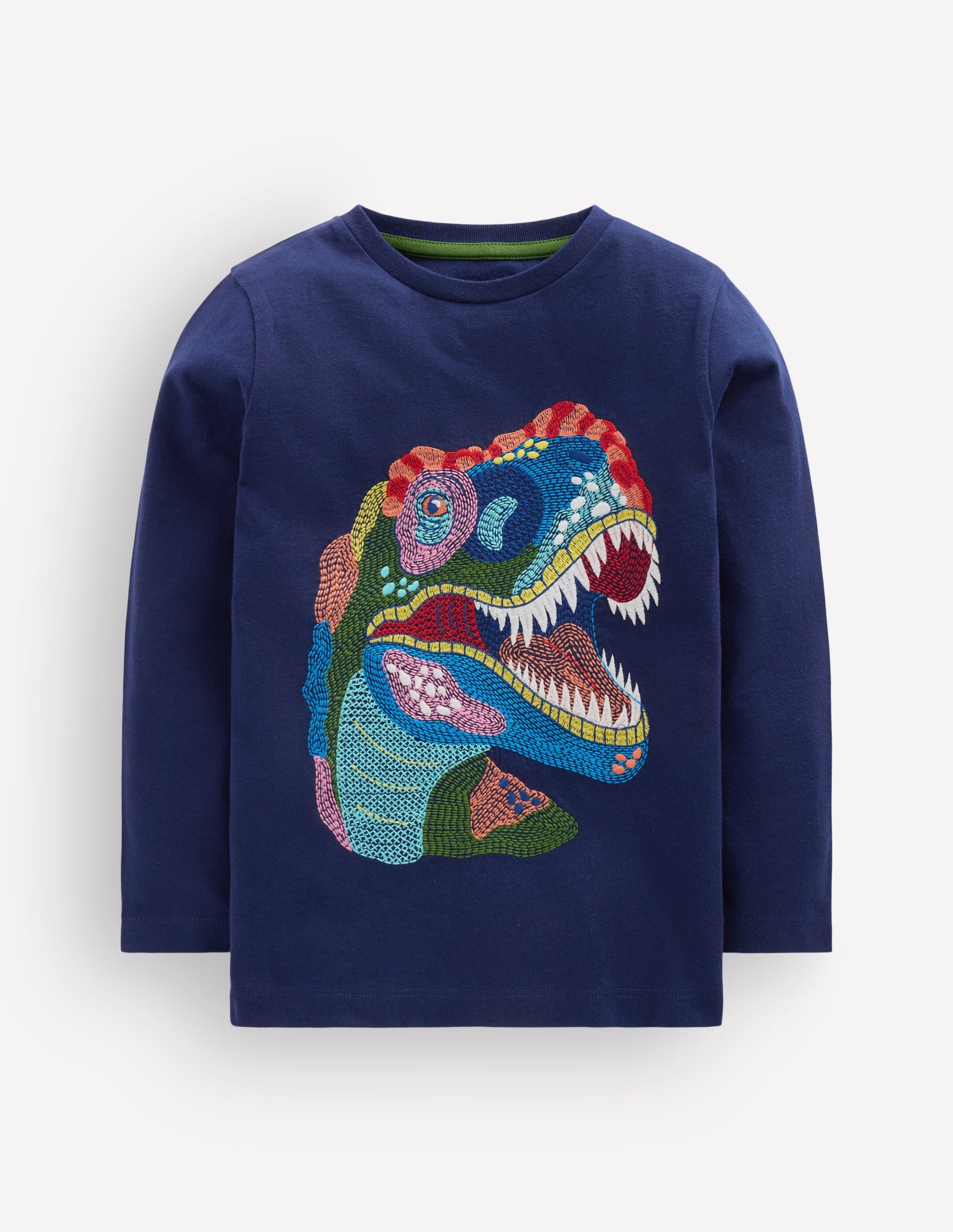 Superstitch Long Sleeve Top-College Navy Dinosaur-1