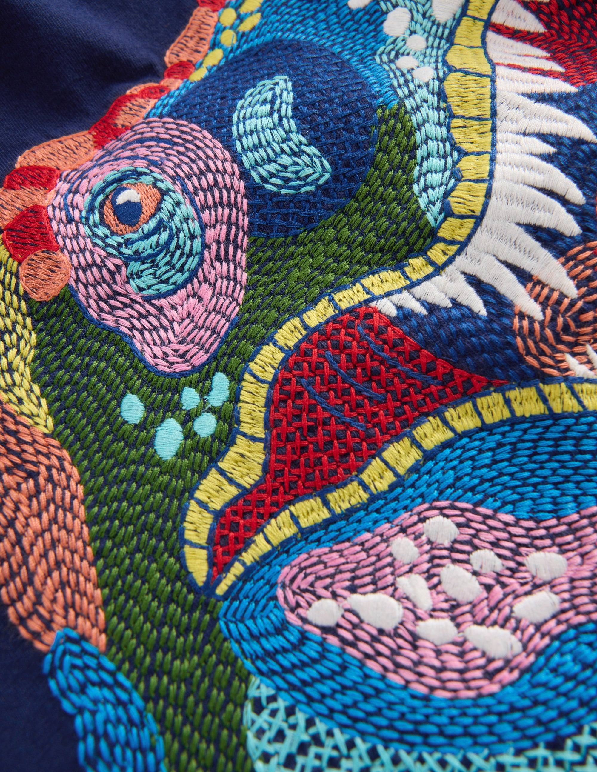 Superstitch Long Sleeve Top-College Navy Dinosaur - Image 3