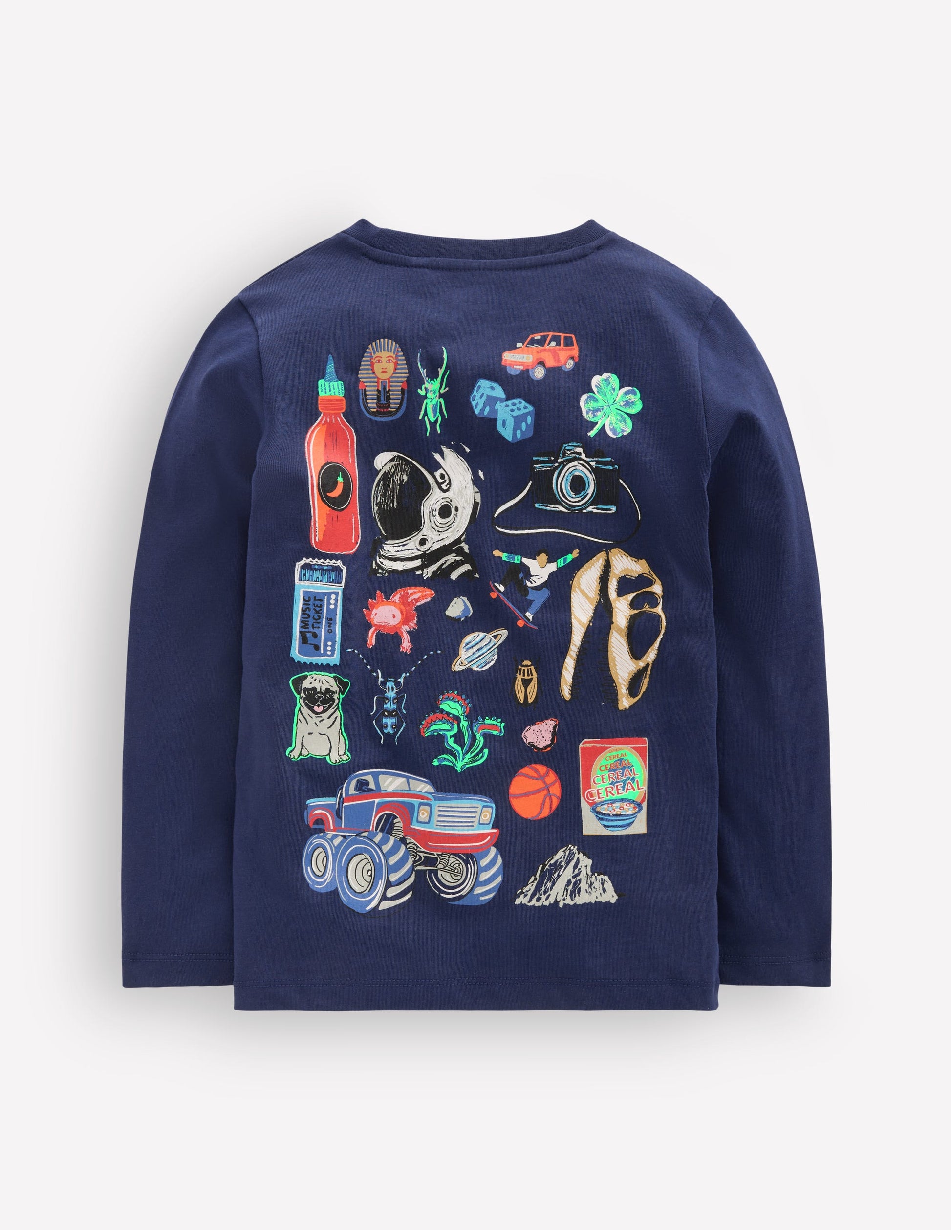 Front & Back T-shirt-College Navy Random Things-2