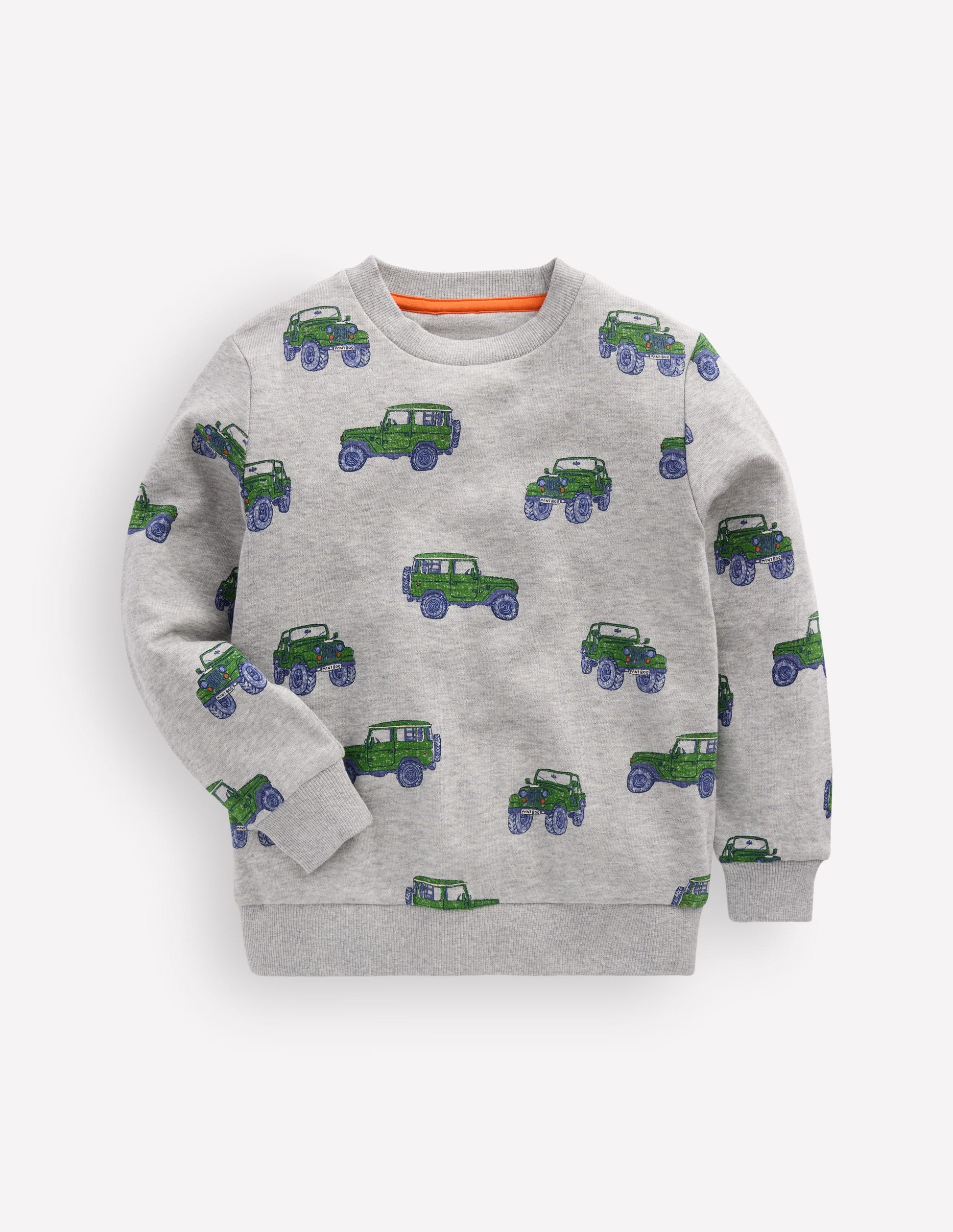 Everyday Printed Sweatshirt-Grey Marl Jeep-1