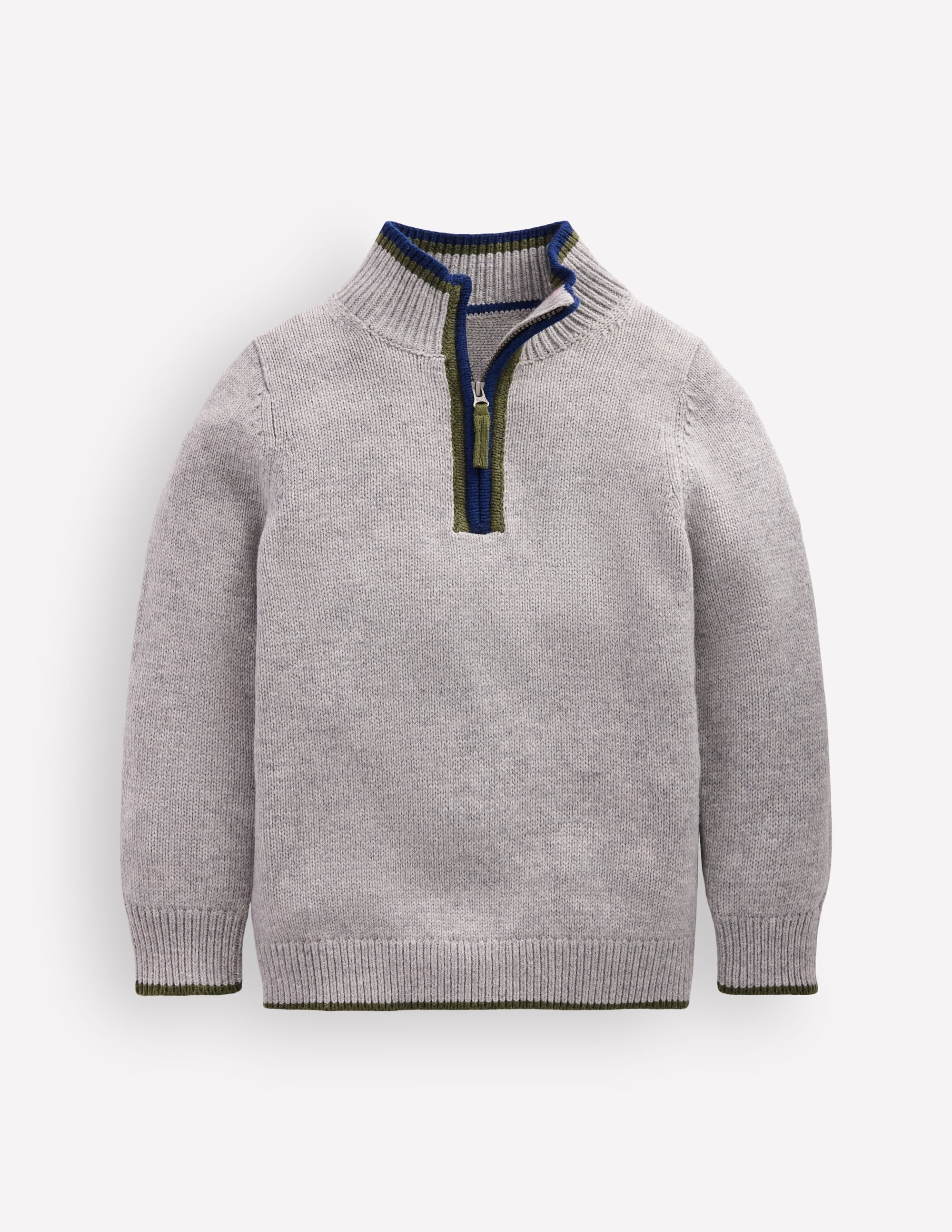 Heritage Half-Zip Sweater-Grey Marl - Image 2