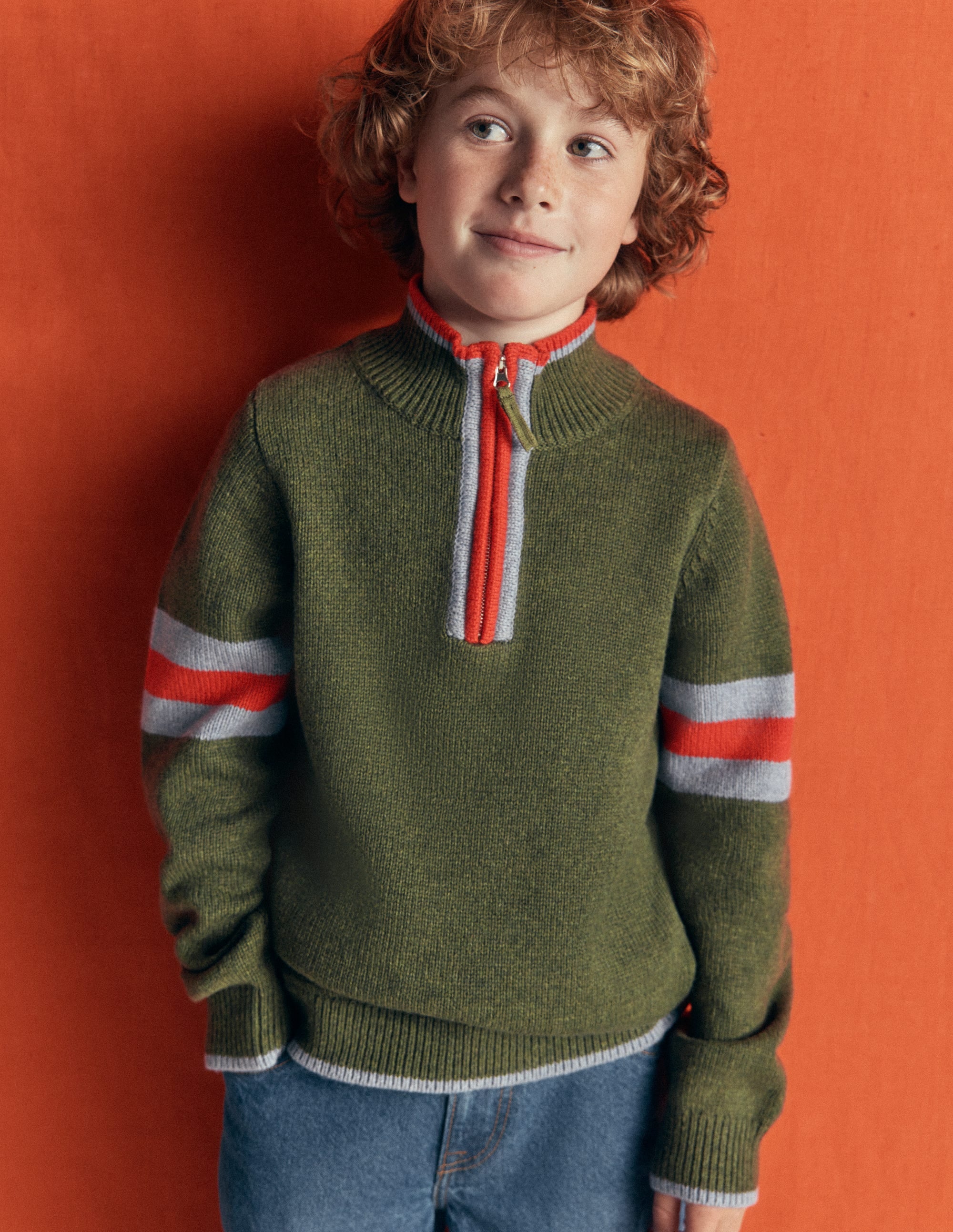 Heritage Half-Zip Sweater-Chive Marl - Image 2