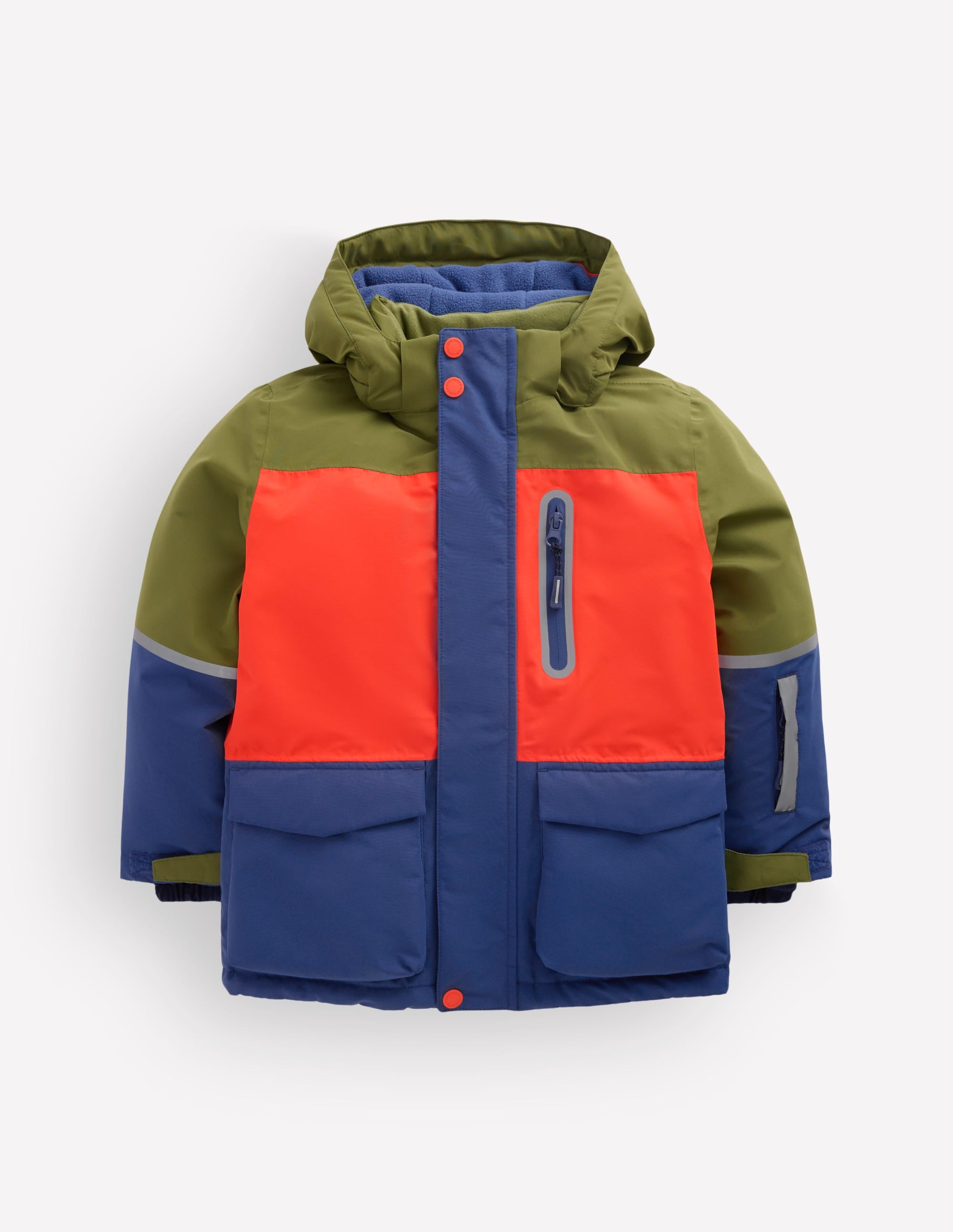 All-weather Waterproof Coat-Khaki Colour Block - Image 5