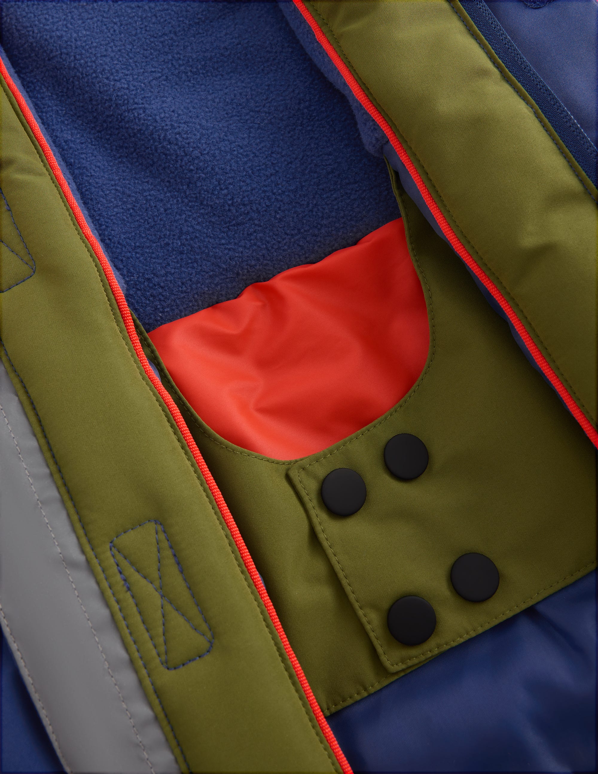 All-weather Waterproof Coat-Khaki Colour Block - Image 9