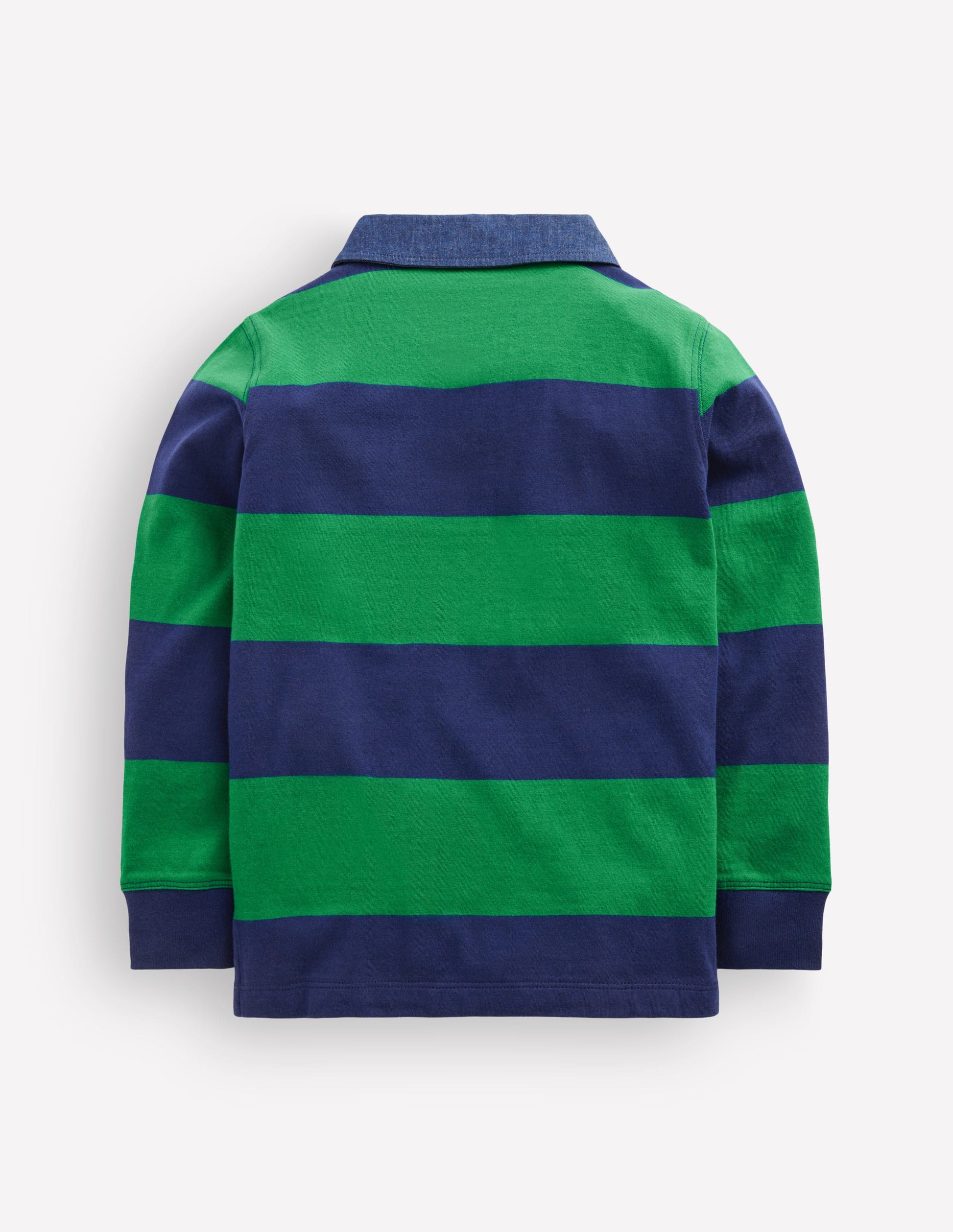 Long Sleeve Smart Polo Shirt-College Navy / Fresh Green-3