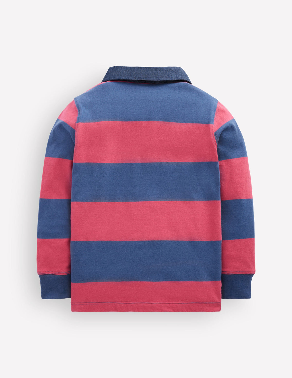Long Sleeve Smart Polo Shirt-Winter Blush / Denim Blue-3