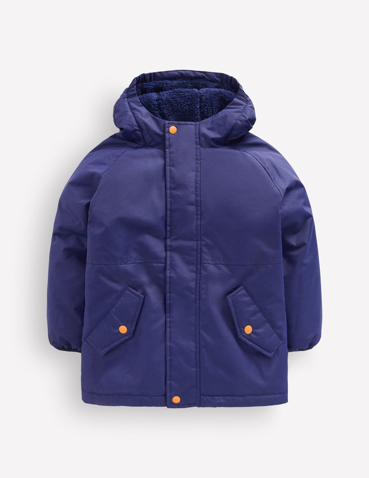 Borg Lined Anorak-MAZARINE BLUE