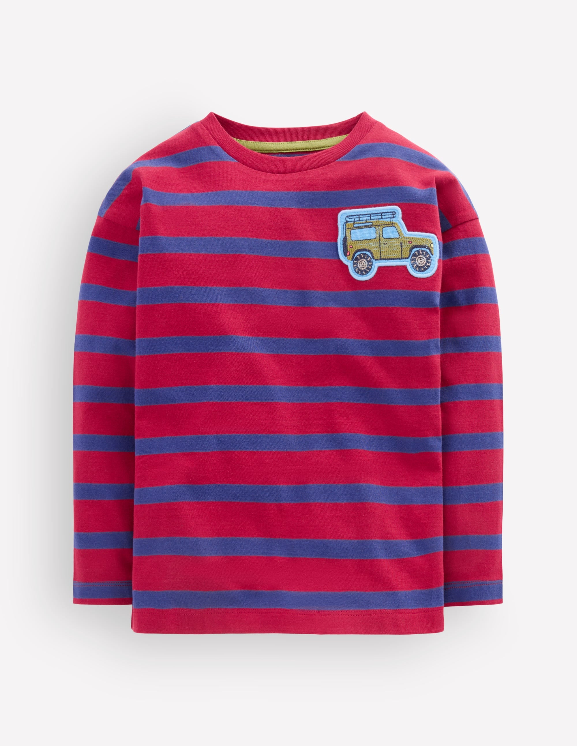 Long Sleeve Badge T-shirt-Red Stripe - Image 3