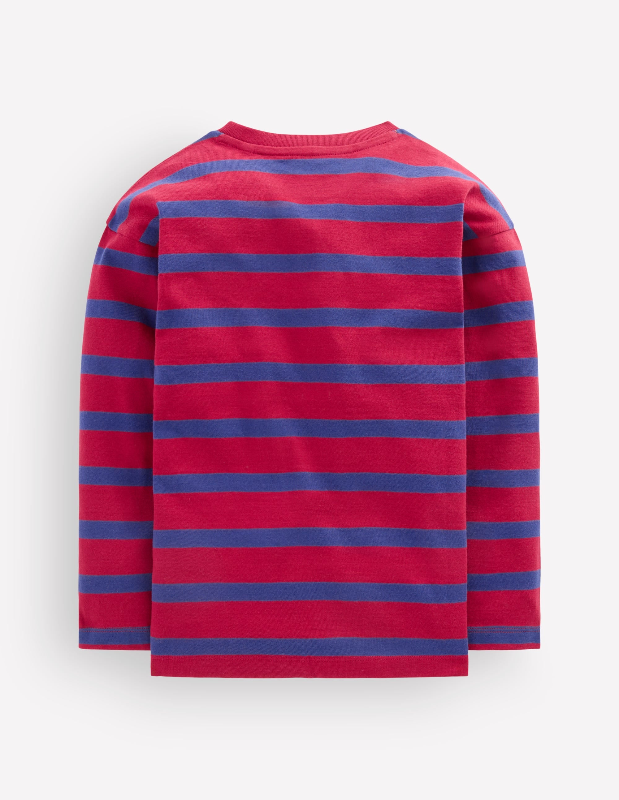 Long Sleeve Badge T-shirt-Red Stripe - Image 4