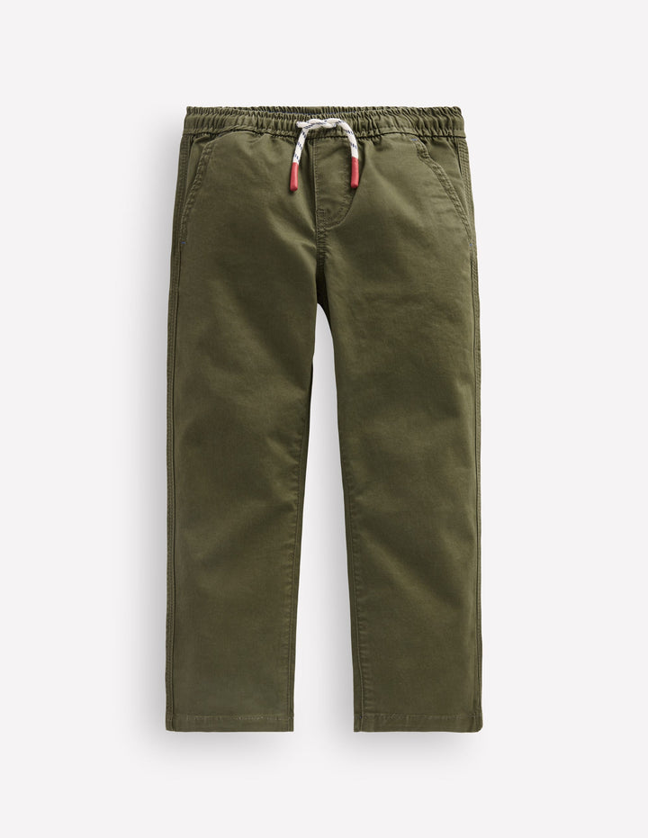Slim Pull-on Pants-Woodland Green