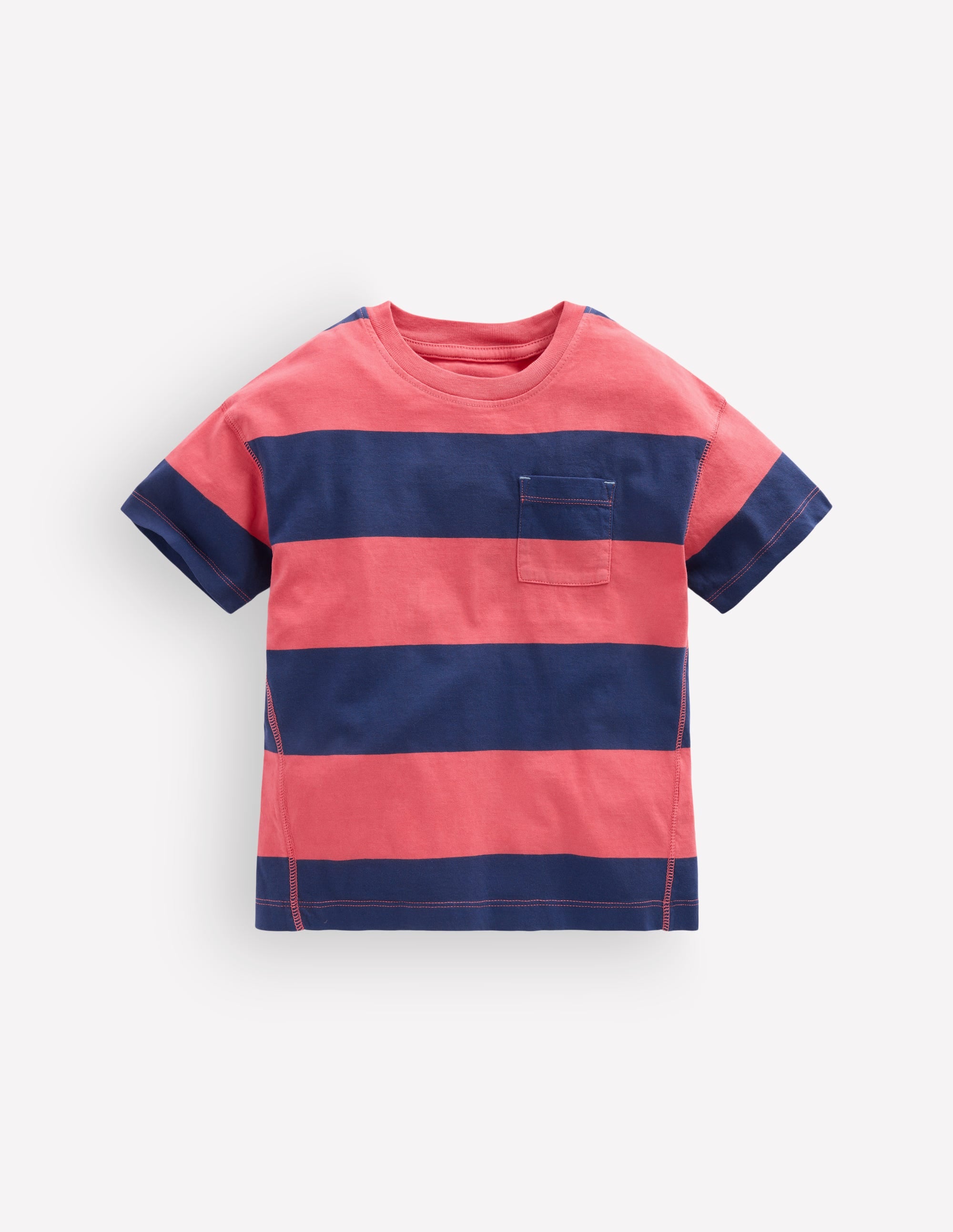 Garment Dye Relaxed T-shirt-Blood Orange / Sapphire Blue - Image 1