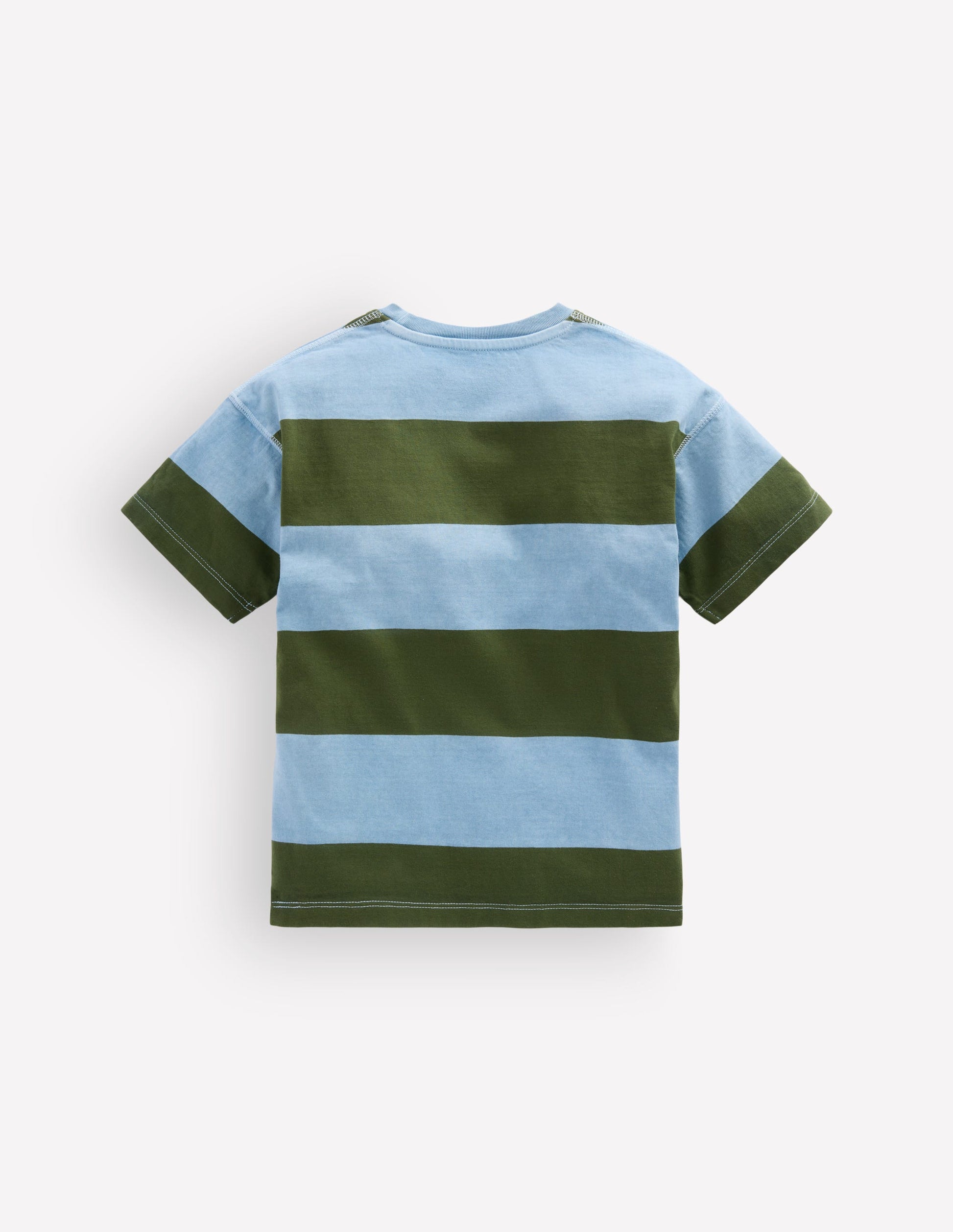 Garment Dye Relaxed T-shirt-French Blue / Brunswick Green-2