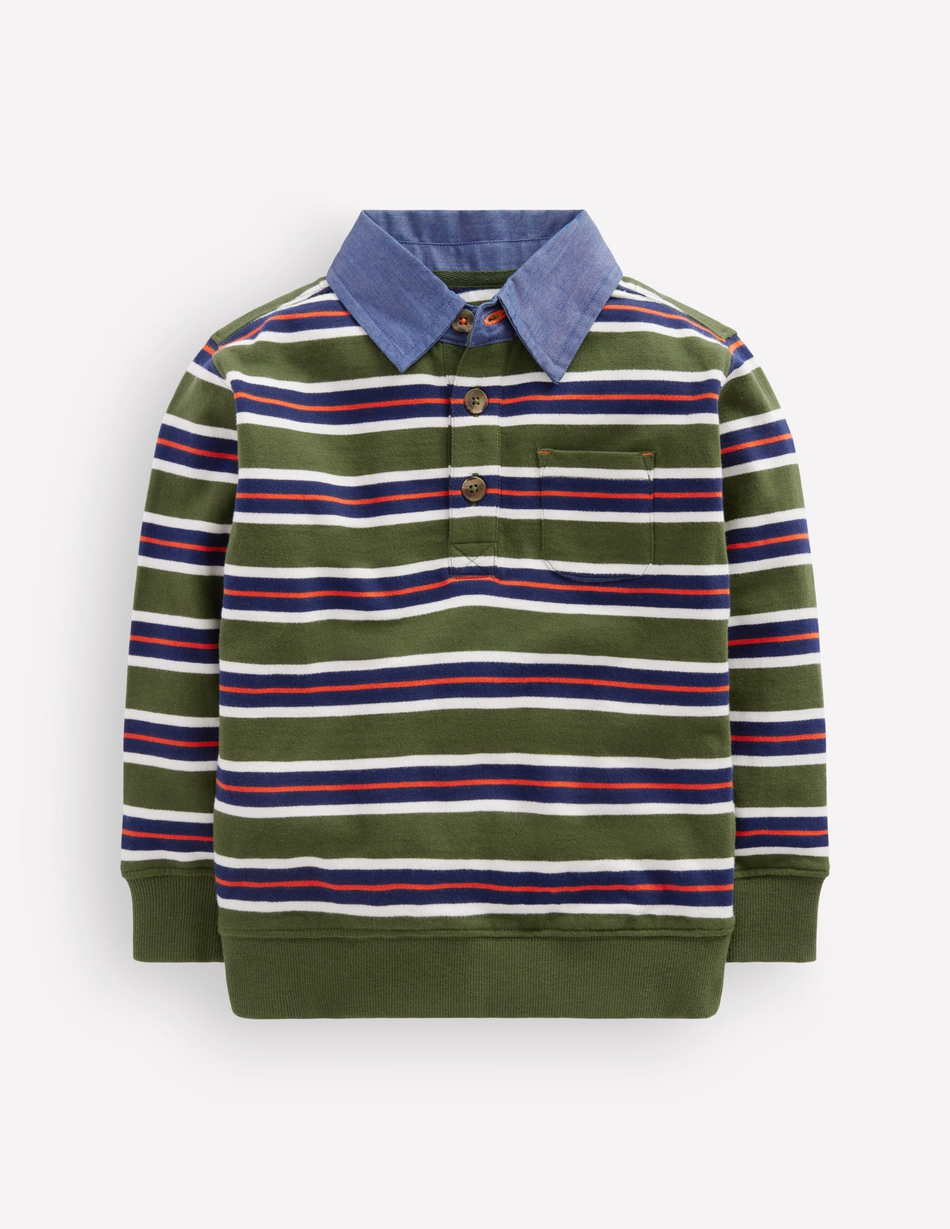 Smart Collared Sweatshirt-Brunswick Green / College Navy-1