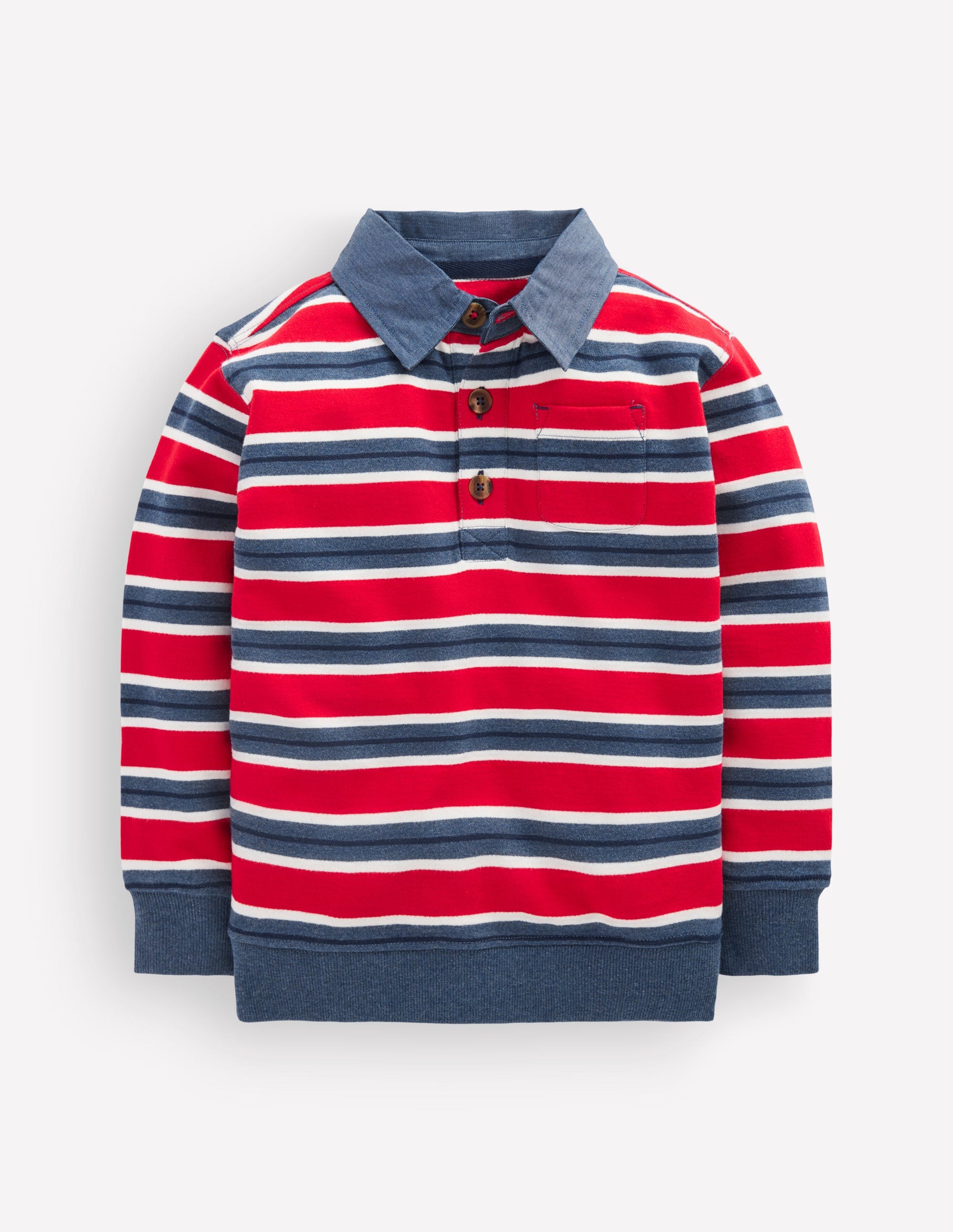 Smart Collared Sweatshirt-Blood Orange / Navy Marl-1