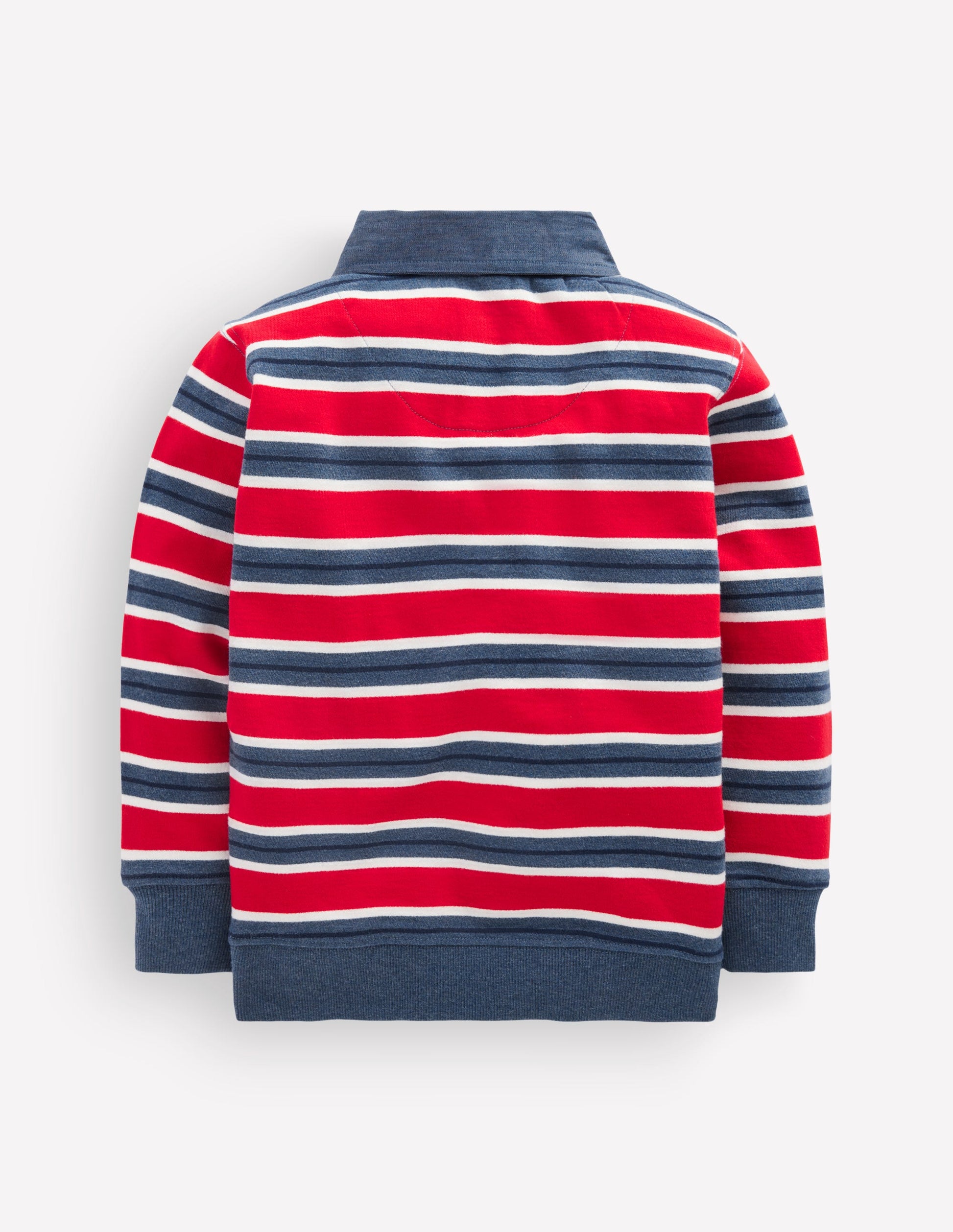 Smart Collared Sweatshirt-Blood Orange / Navy Marl-2