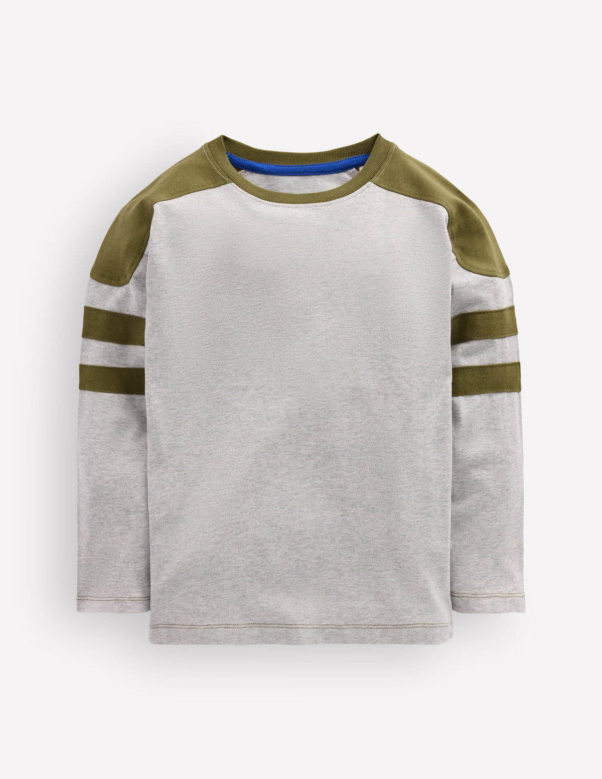 Colour Block T-shirt-Grey Marl - Image 1