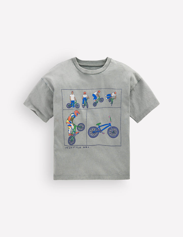 Short Sleeve Printed T-shirt-Bamboo Cane Freestyle Bikes