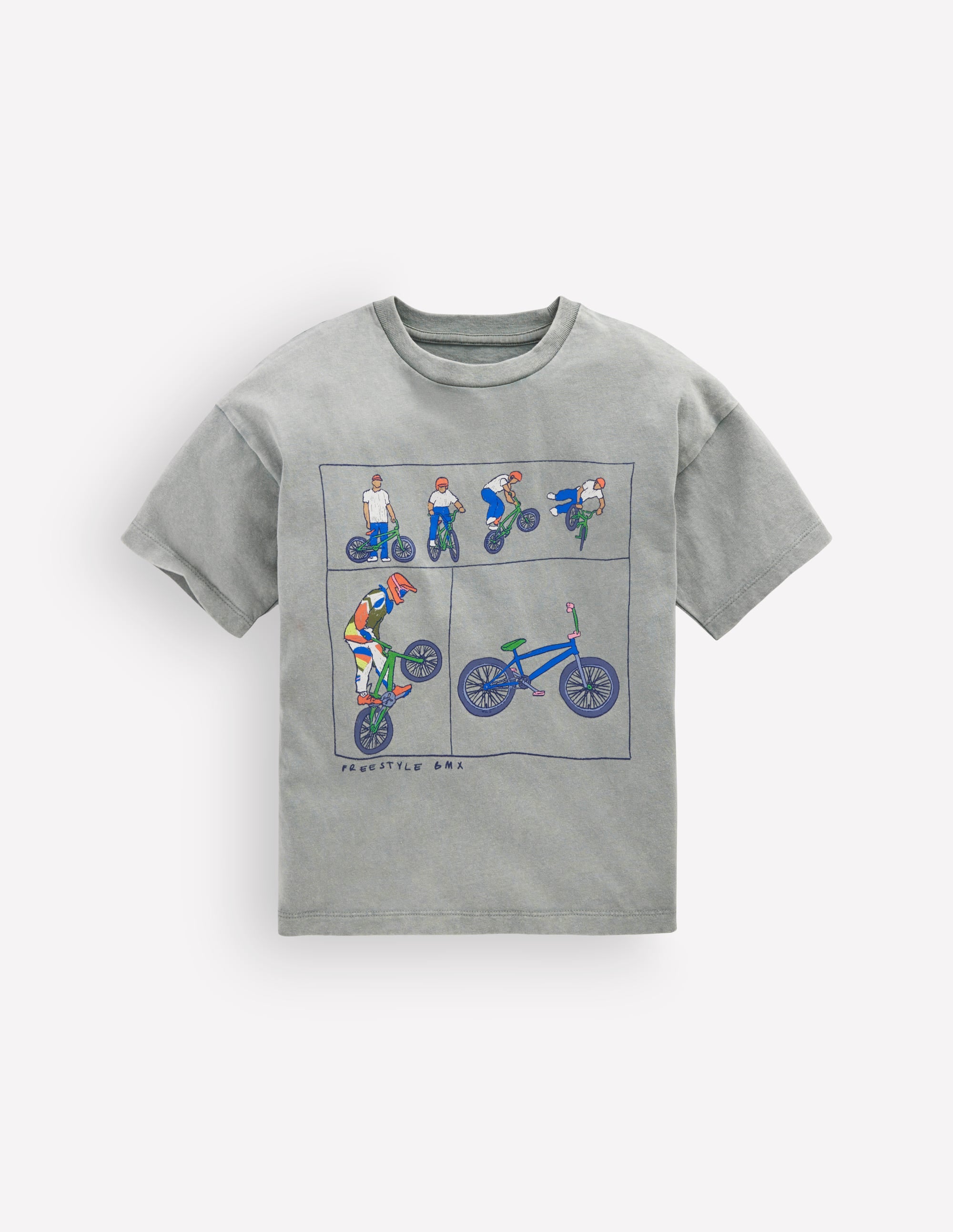 Short Sleeve Printed T-shirt-Bamboo Cane Freestyle Bikes - Image 1