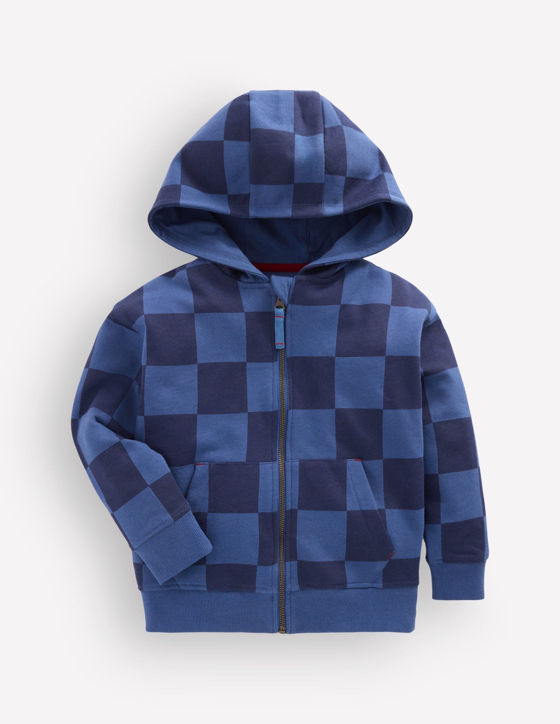Check Zip-through Hoodie-College Navy / True Denim-1