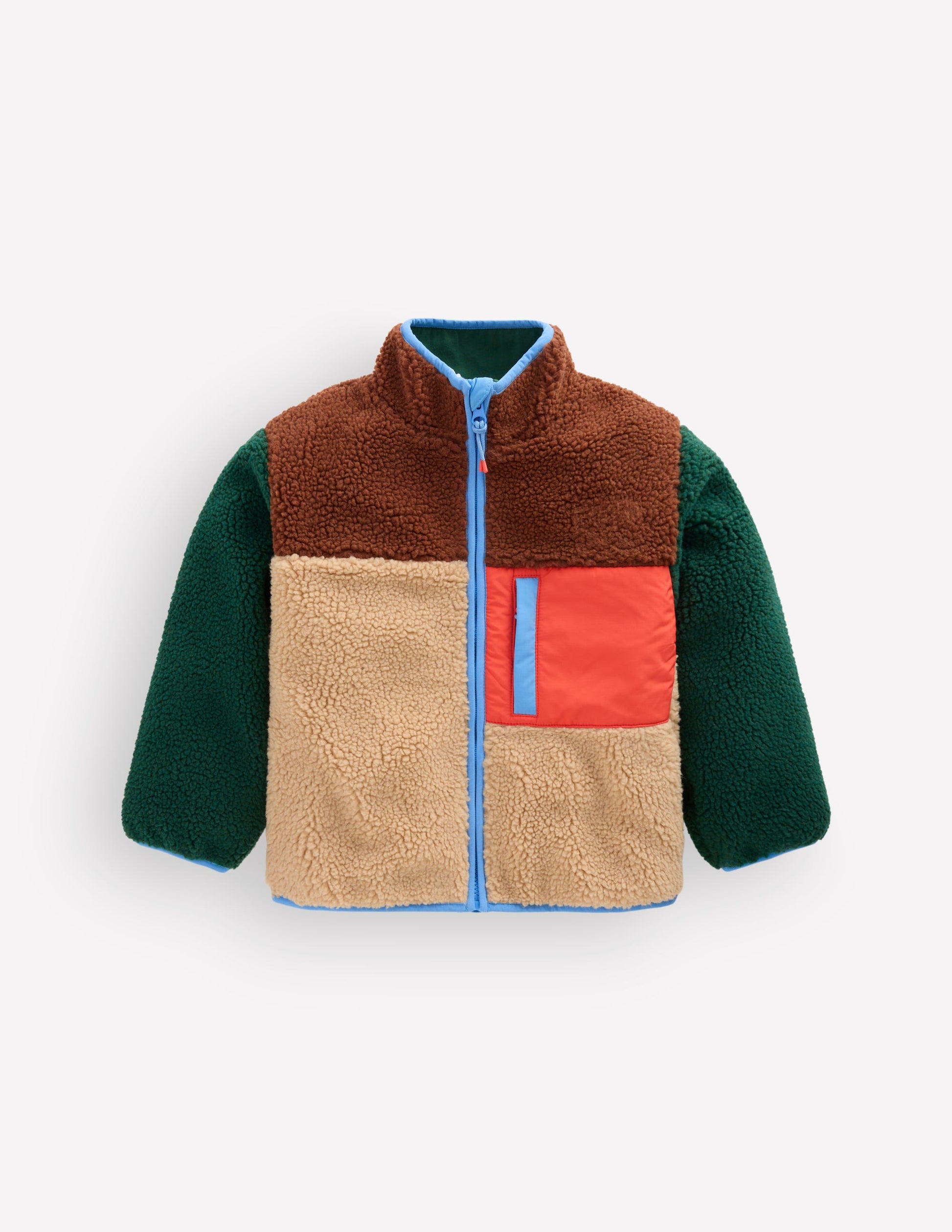 Cosy Colour Block Borg Jacket-Borg Colourblock-1