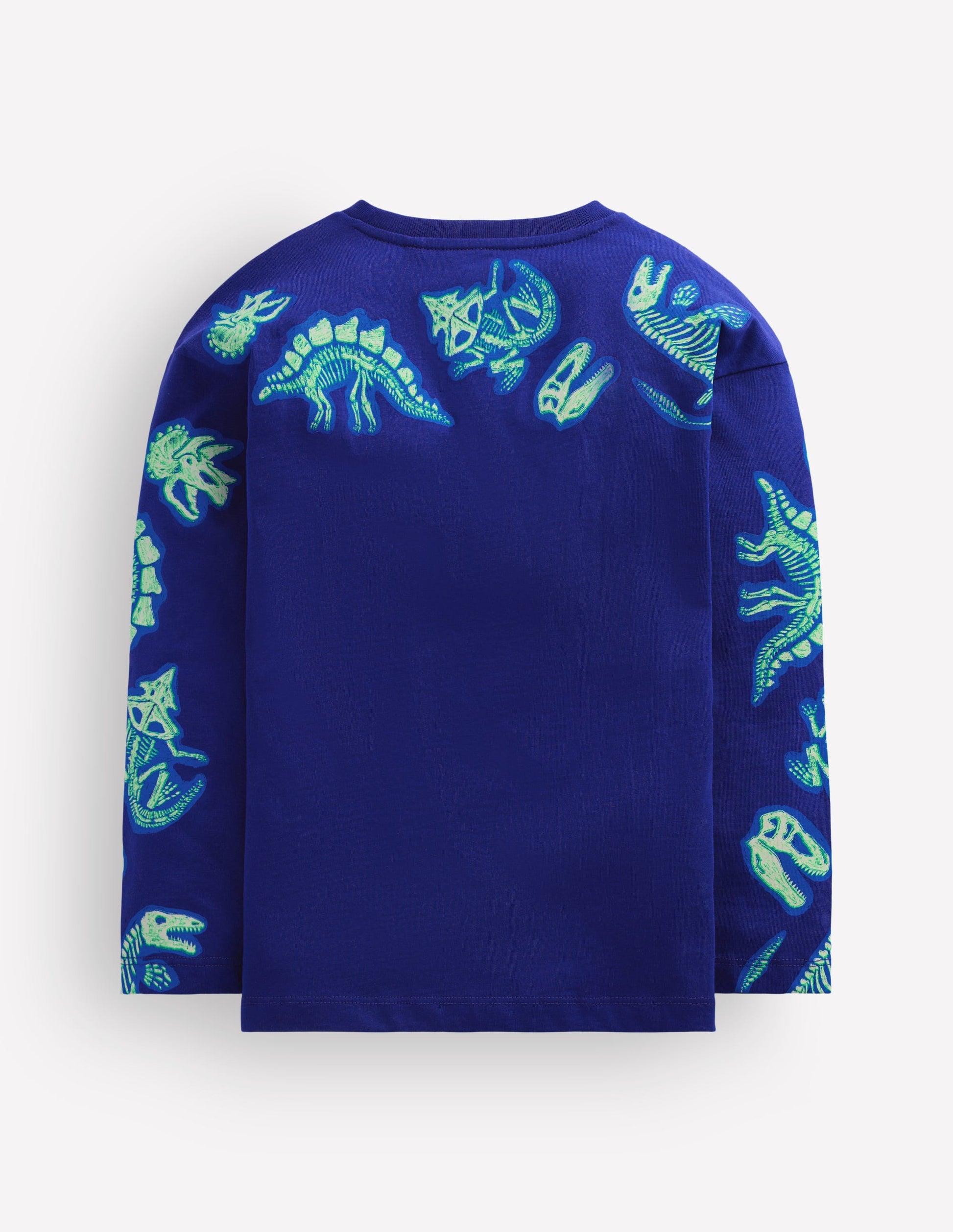 Front and Back Glow T-shirt-Bright Blue Dinos-2