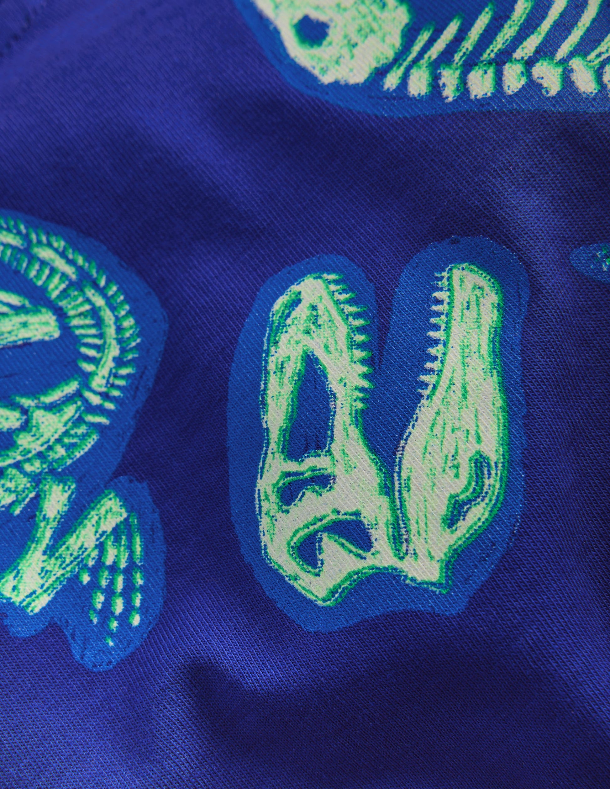 Front and Back Glow T-shirt-Bright Blue Dinos-3
