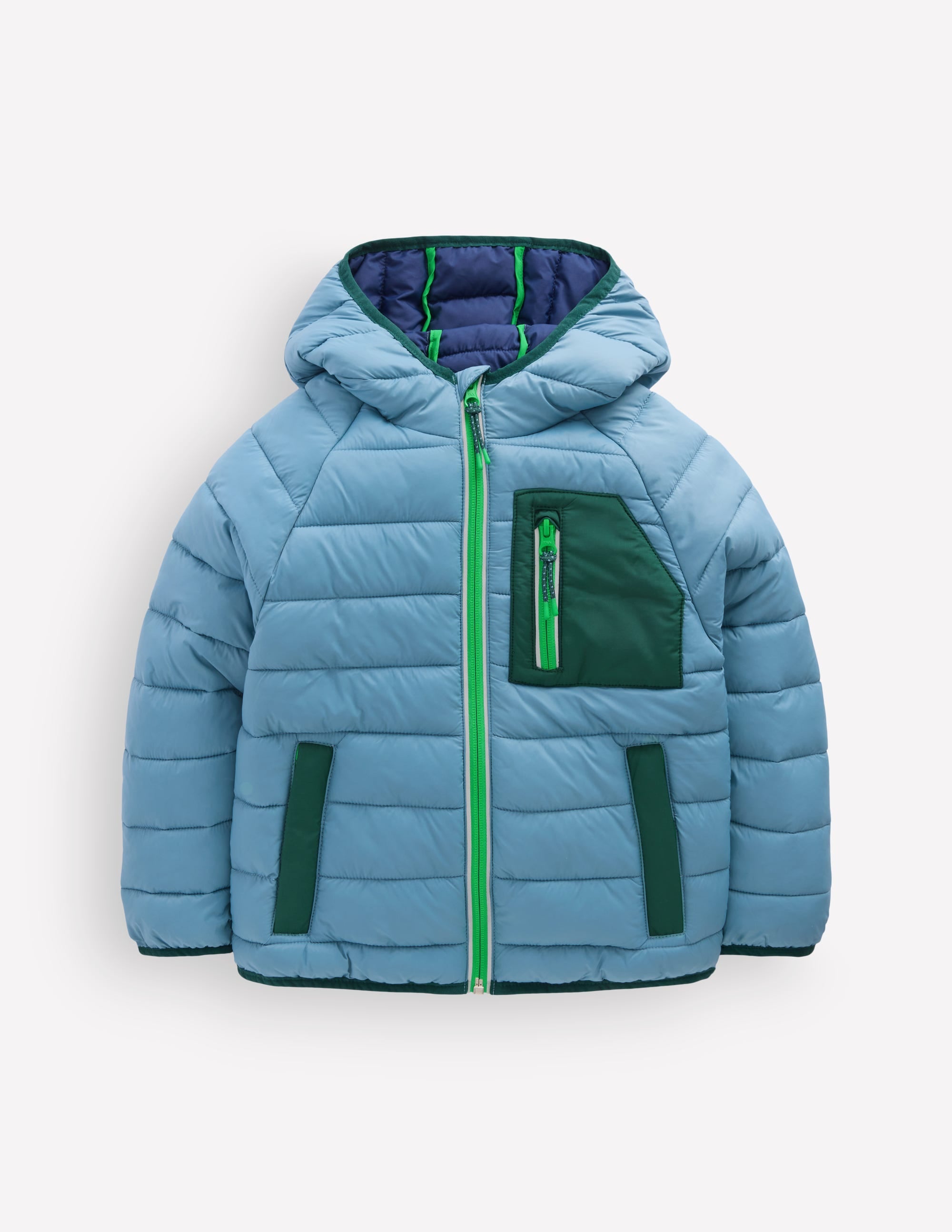 Pack-away Padded Jacket-Blue Aura - Image 4