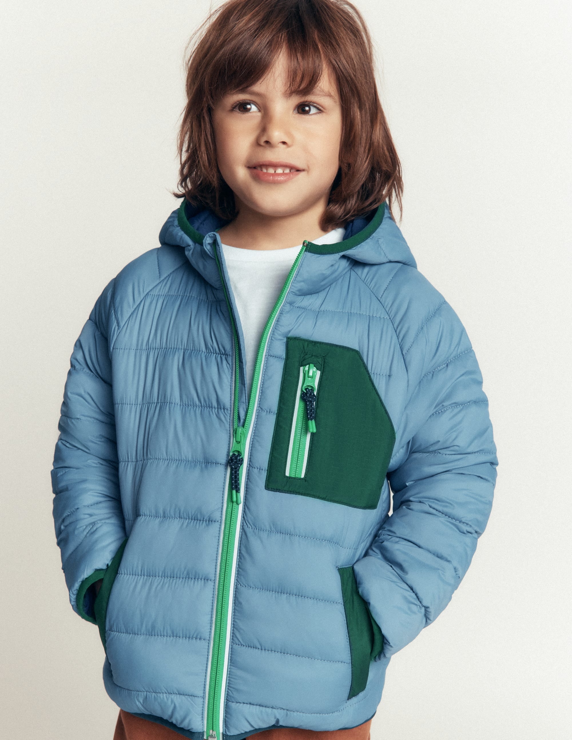 Pack-away Padded Jacket-Blue Aura - Image 2