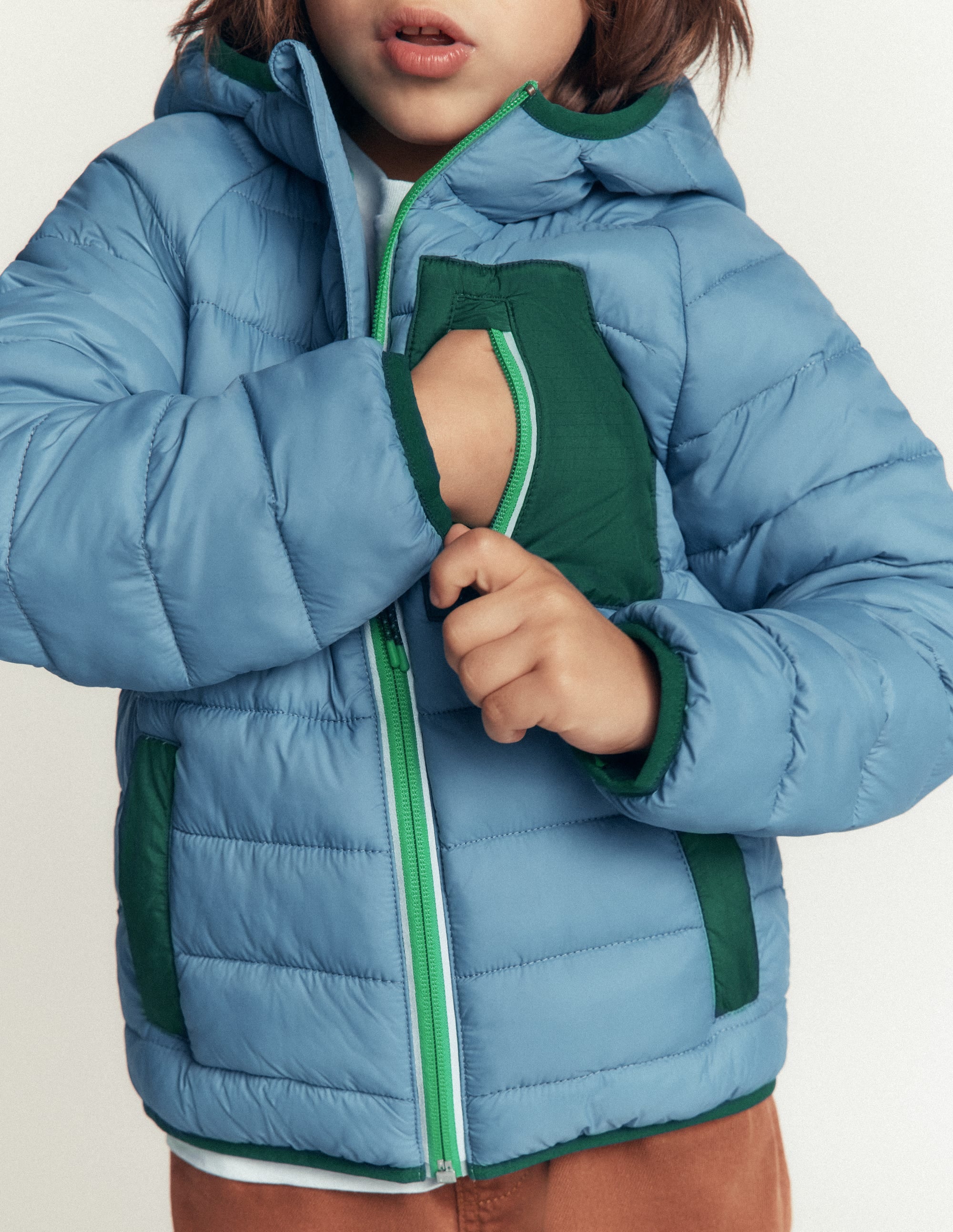 Pack-away Padded Jacket-Blue Aura - Image 3