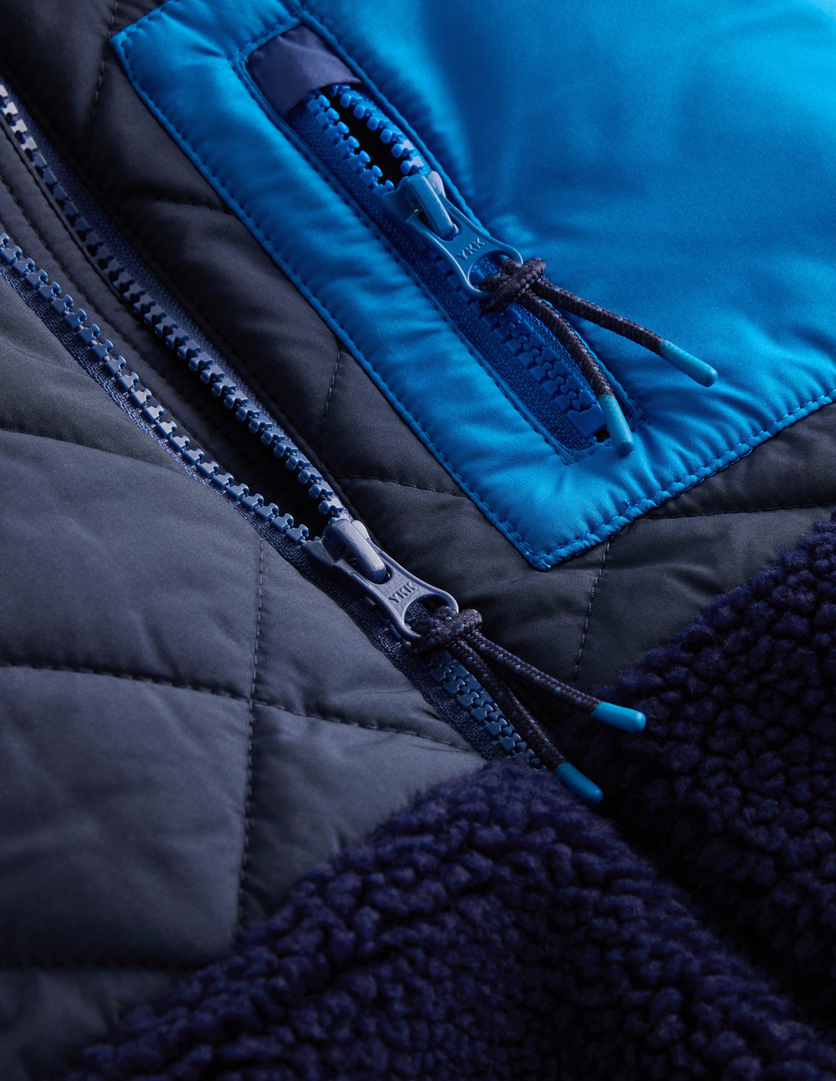 Quilted Borg Jacket-BLACK IRIS - Image 3