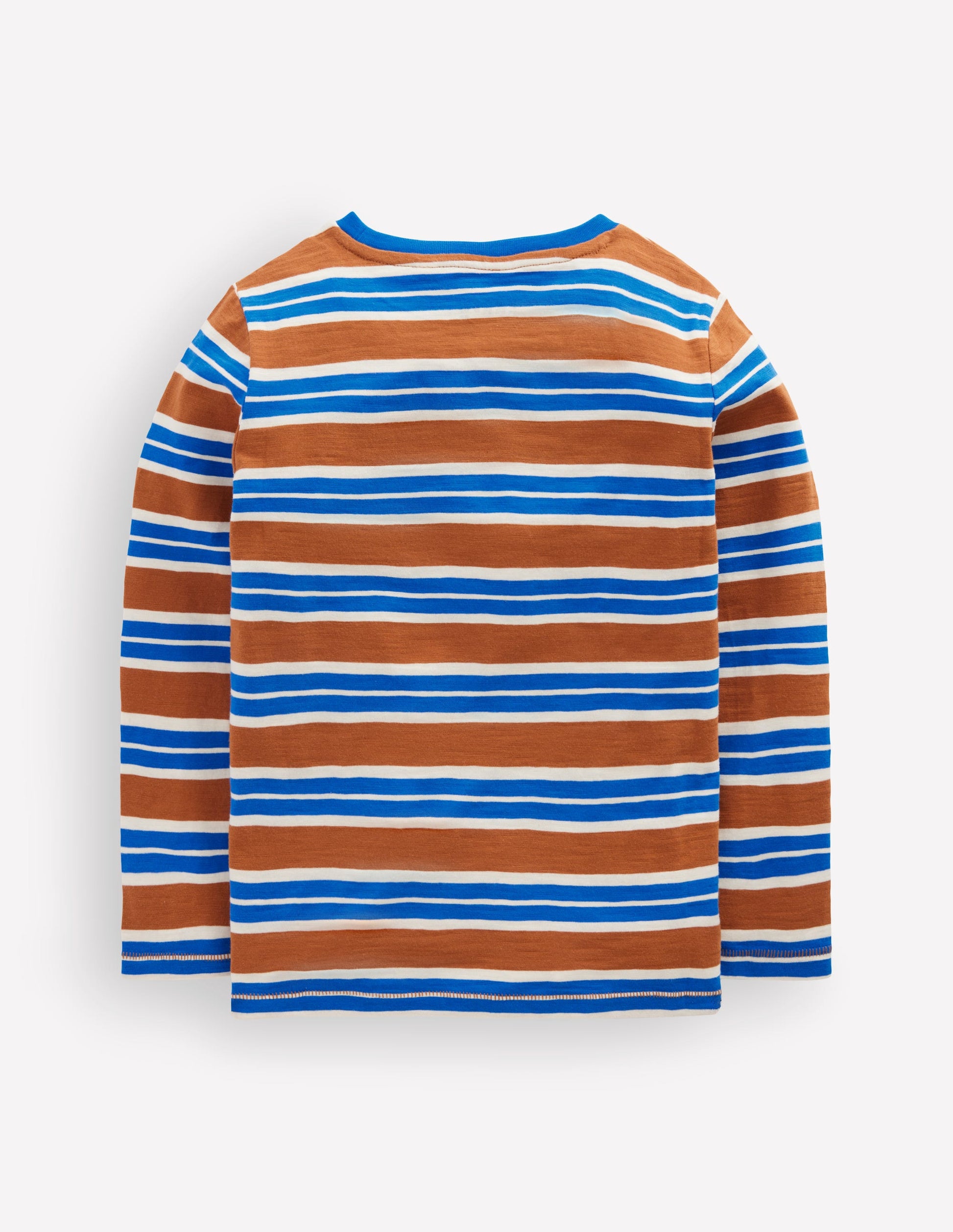 Everyday Long Sleeve T-Shirt-Brown / Gallery Blue-3