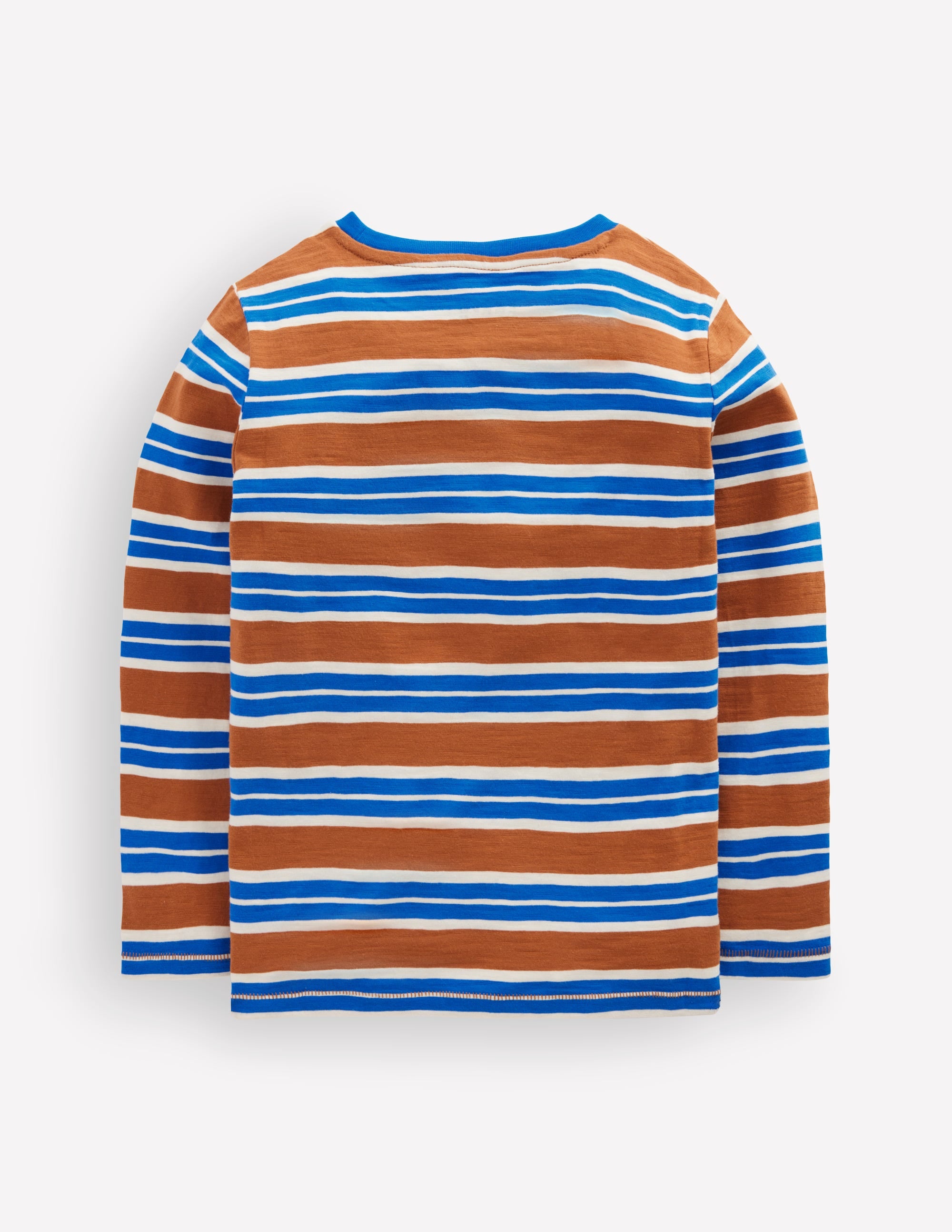 Everyday Long Sleeve T-Shirt-Brown / Gallery Blue - Image 3