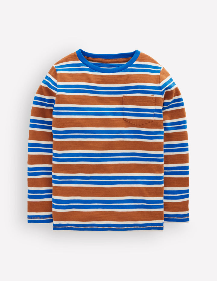 Everyday Long Sleeve T-Shirt-Brown / Gallery Blue
