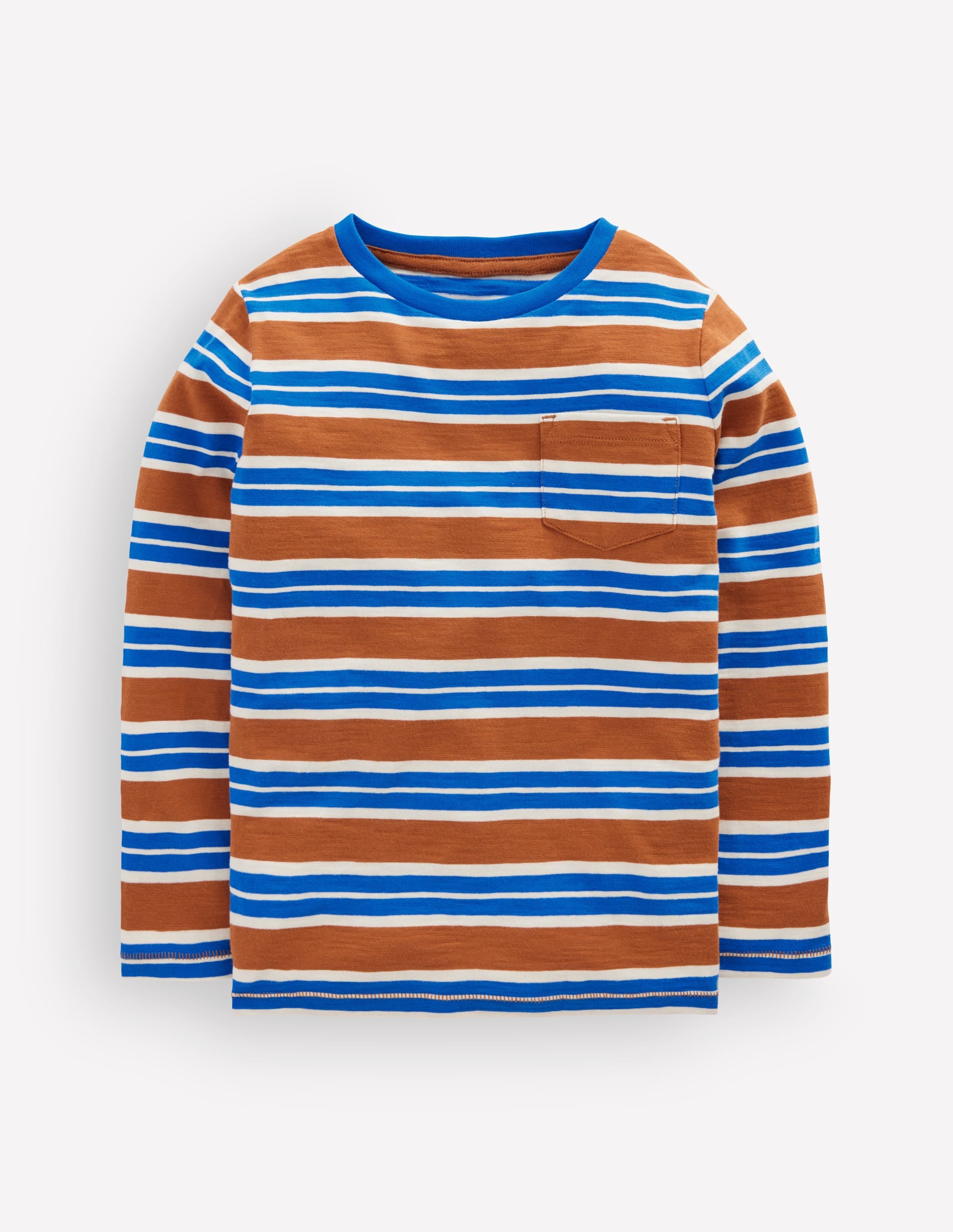 Everyday Long Sleeve T-Shirt-Brown / Gallery Blue - Image 2