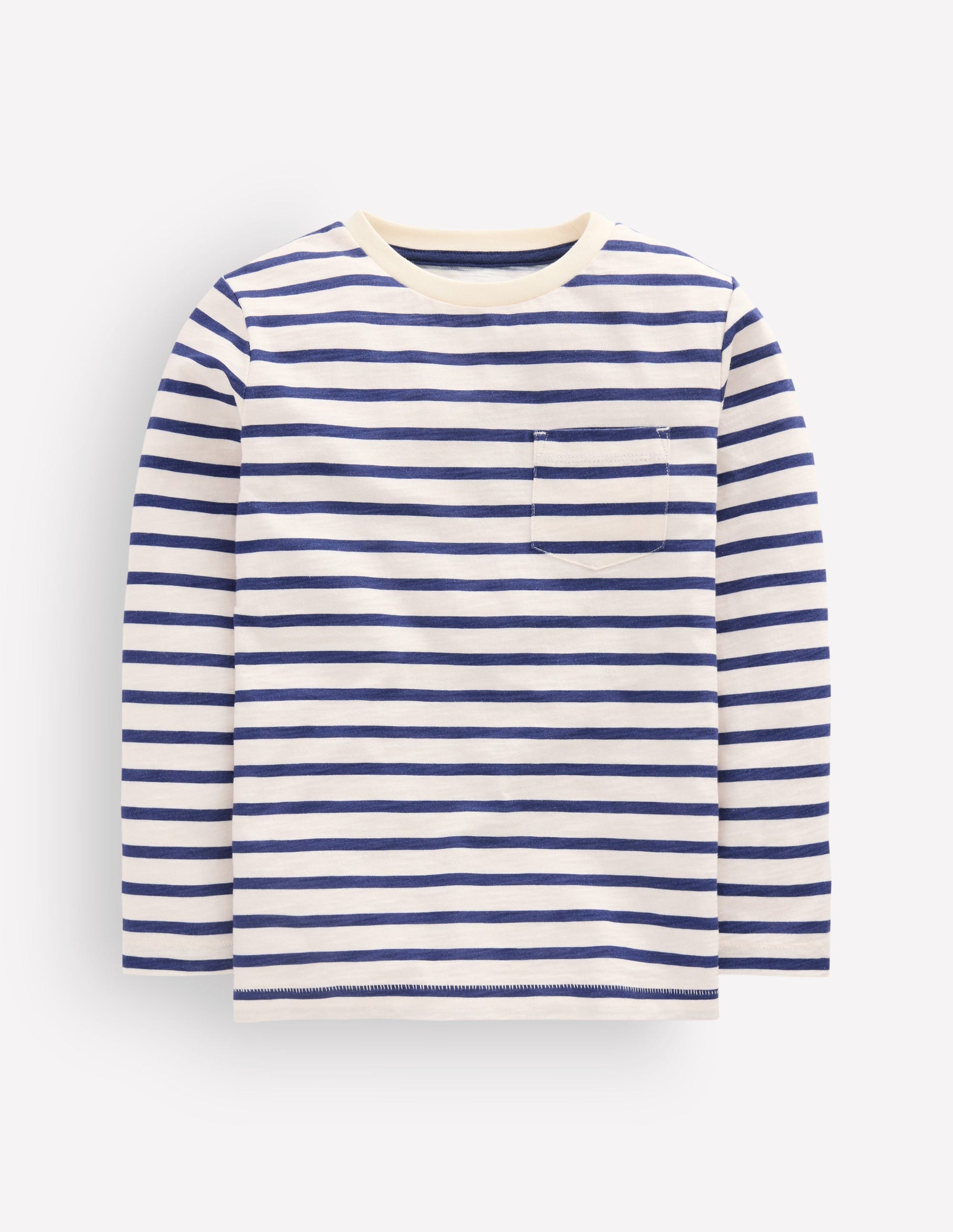 Everyday Long Sleeve T-Shirt-Soft Ivory/ College Navy-1