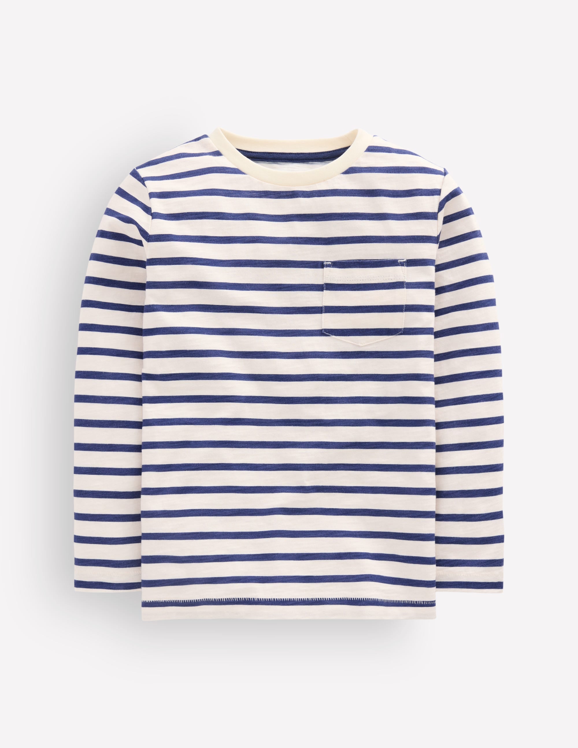 Everyday Long Sleeve T-Shirt-Soft Ivory/ College Navy - Image 1