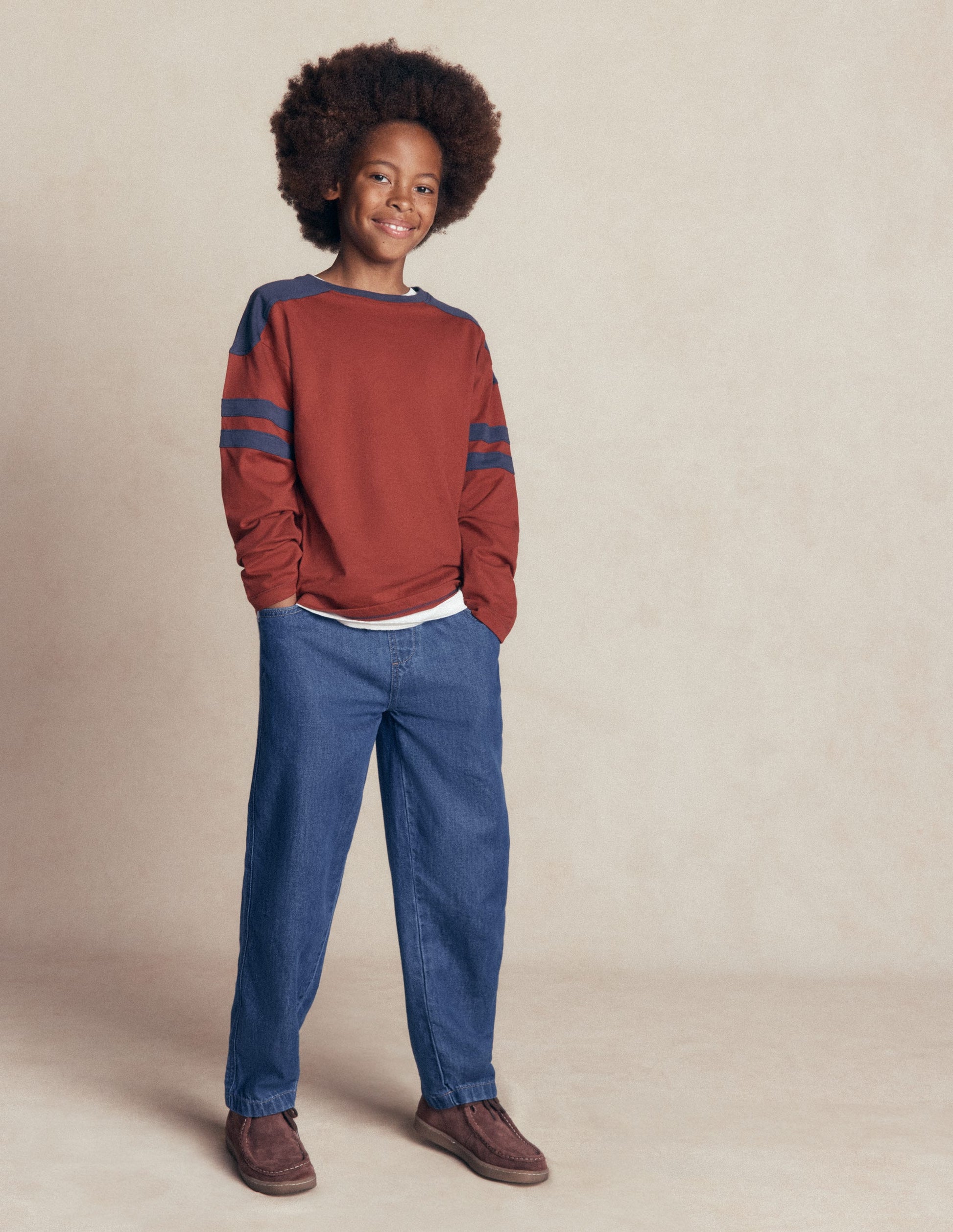 Easy Straight Pants-Denim-2