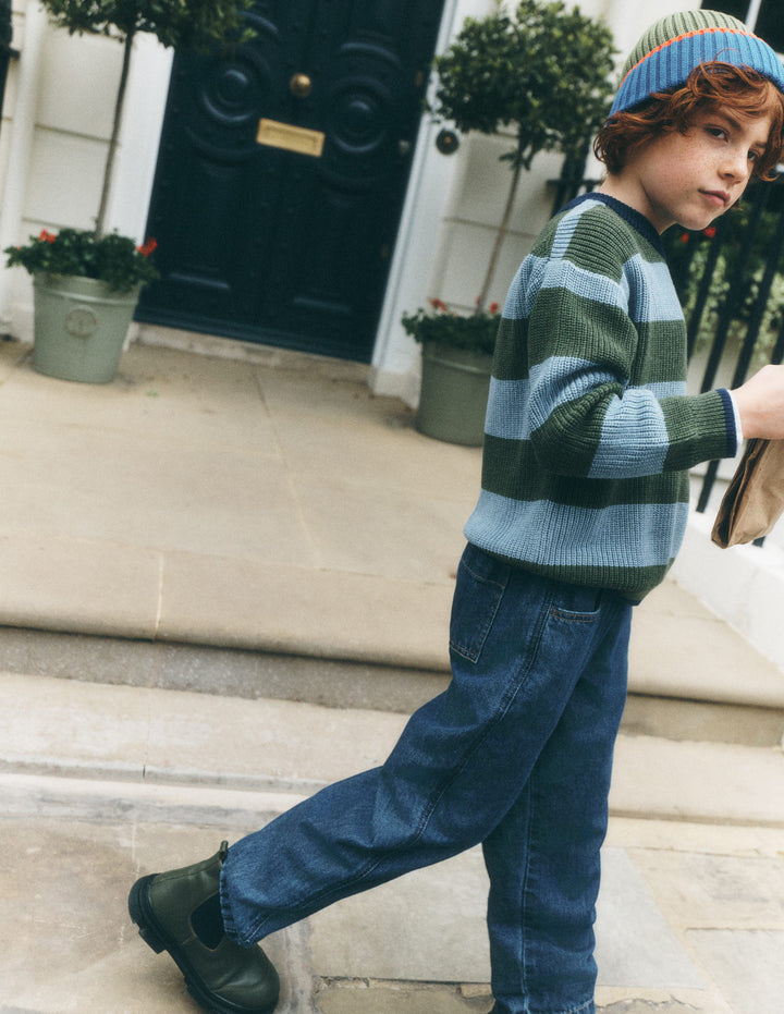 Easy Straight Pants-Denim