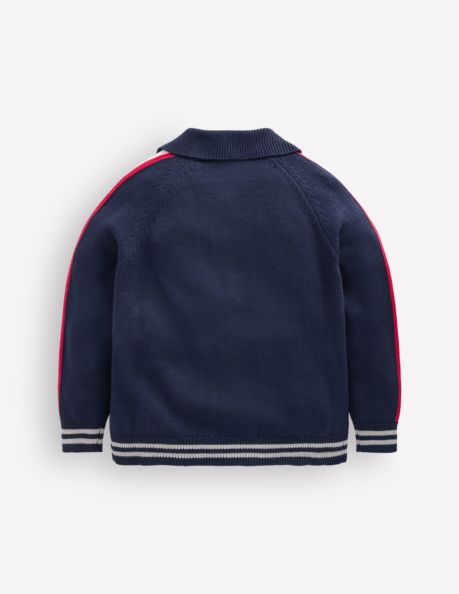 Smart Zip-through Sweater-Navy Marl-4