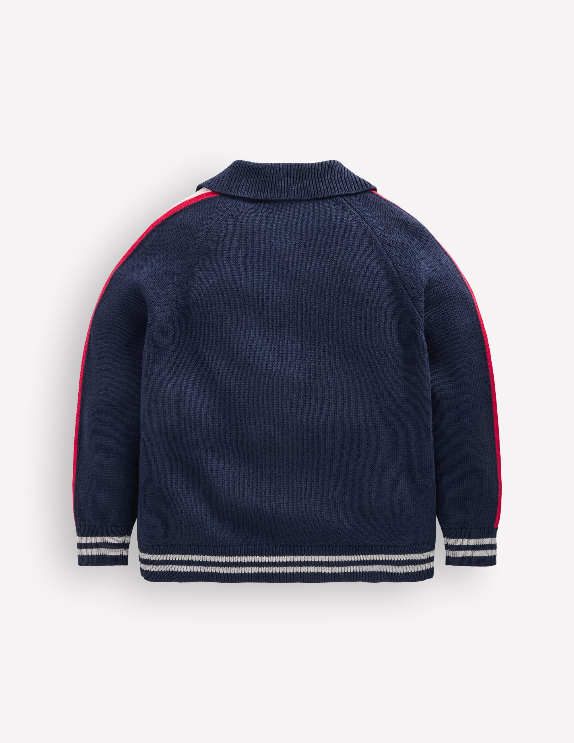 Smart Zip-through Sweater-Navy Marl - Image 4