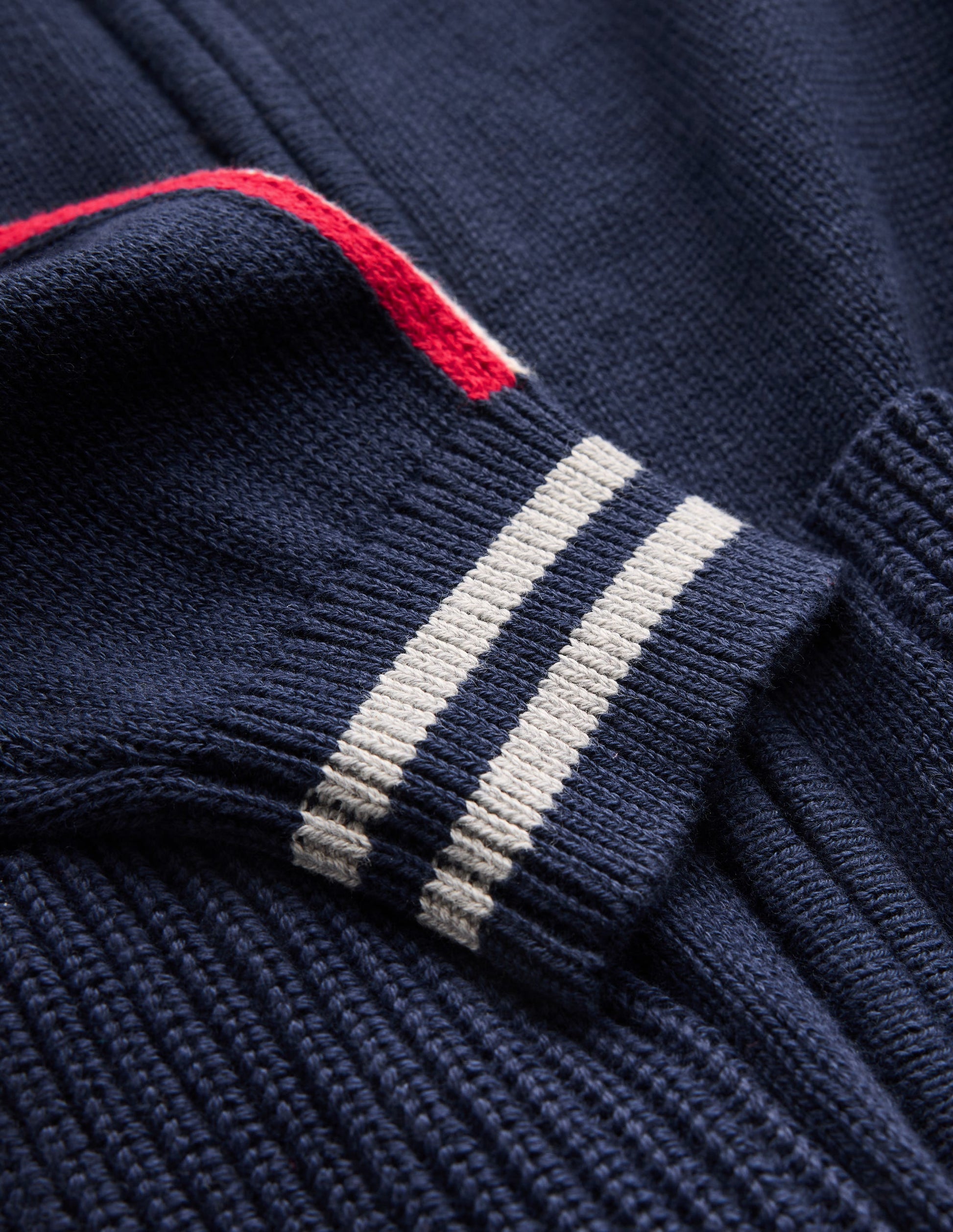 Smart Zip-through Sweater-Navy Marl-5