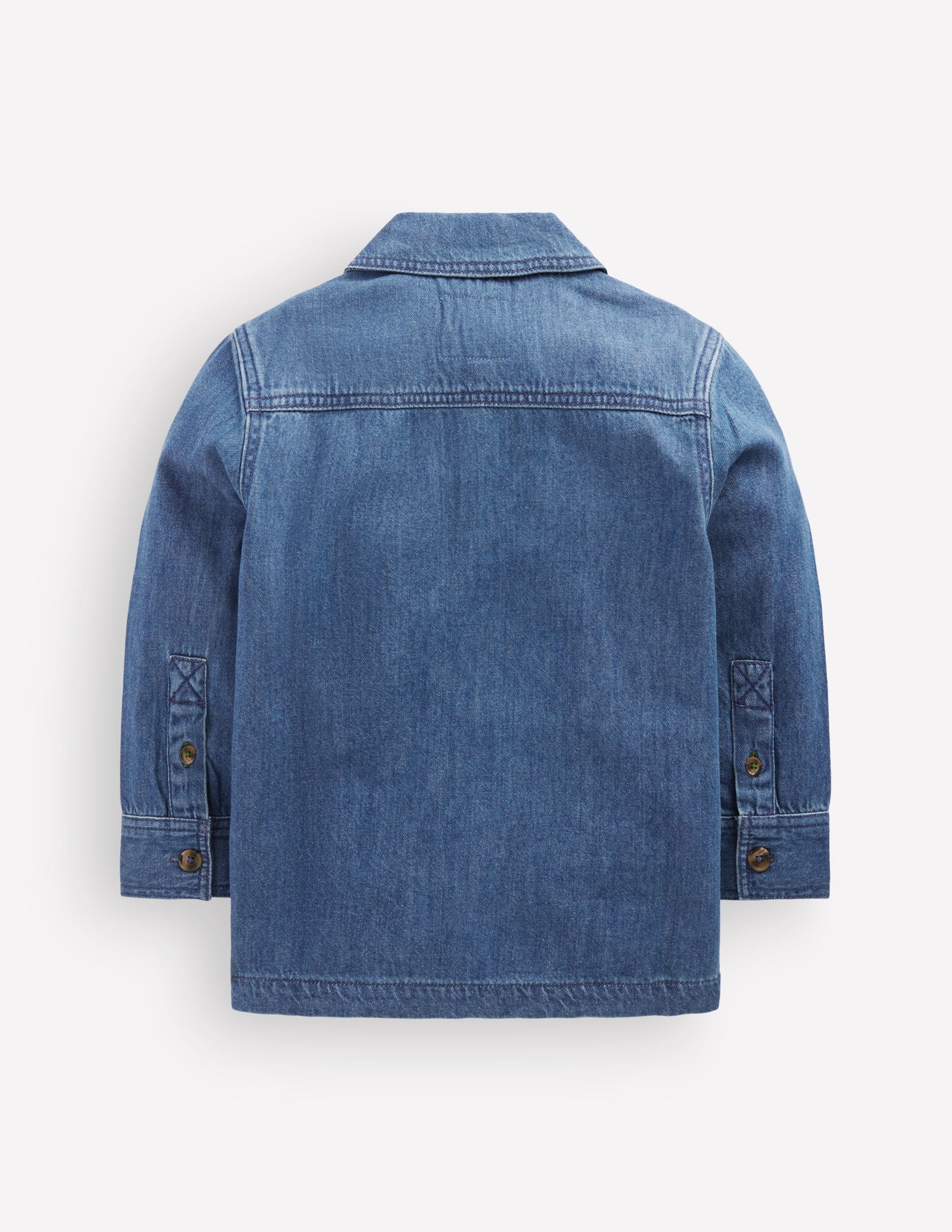 Front Pocket Overshirt-Mid Denim-4