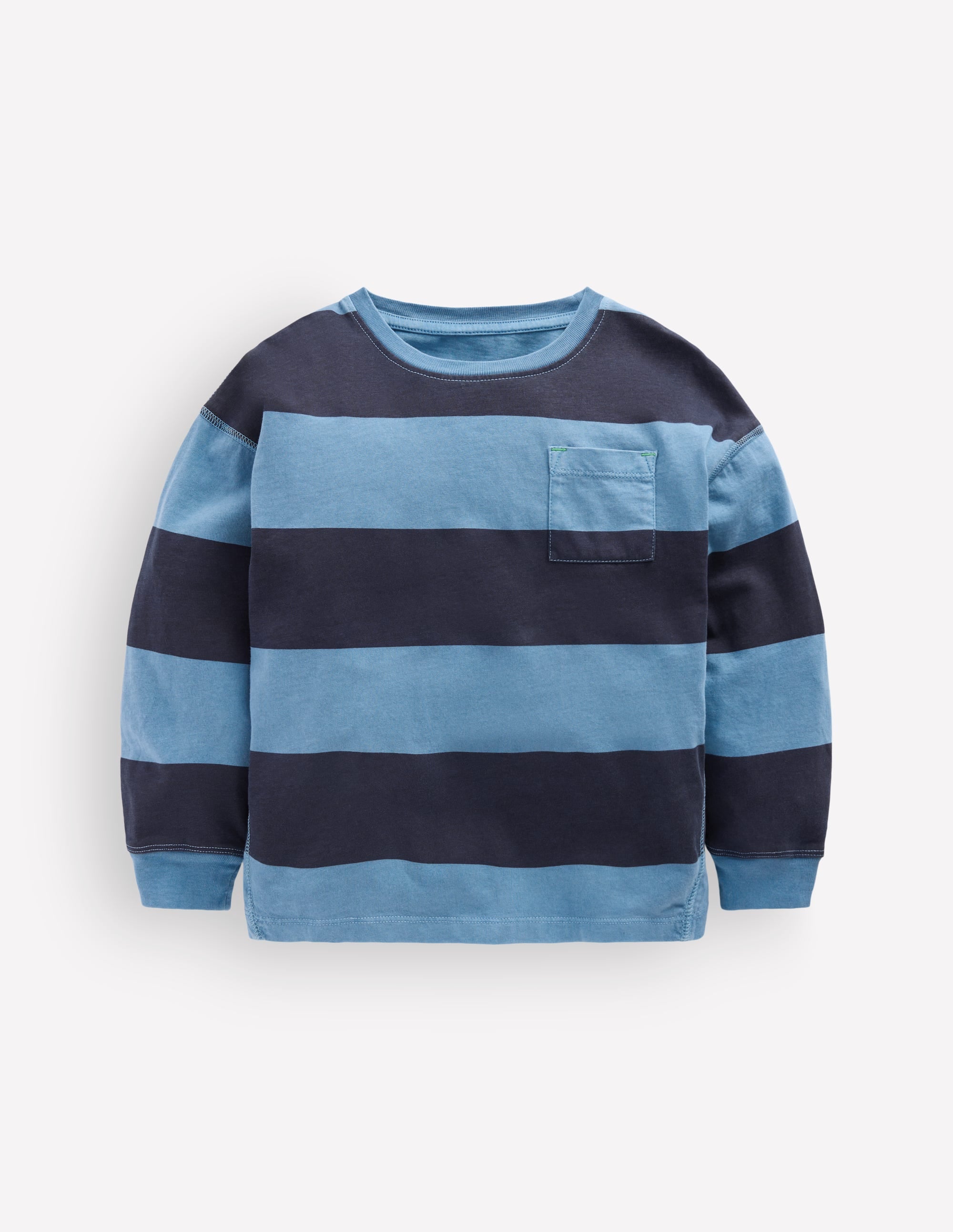 Long Sleeve Garment Dye Tee-College Navy / Denim Blue - Image 4