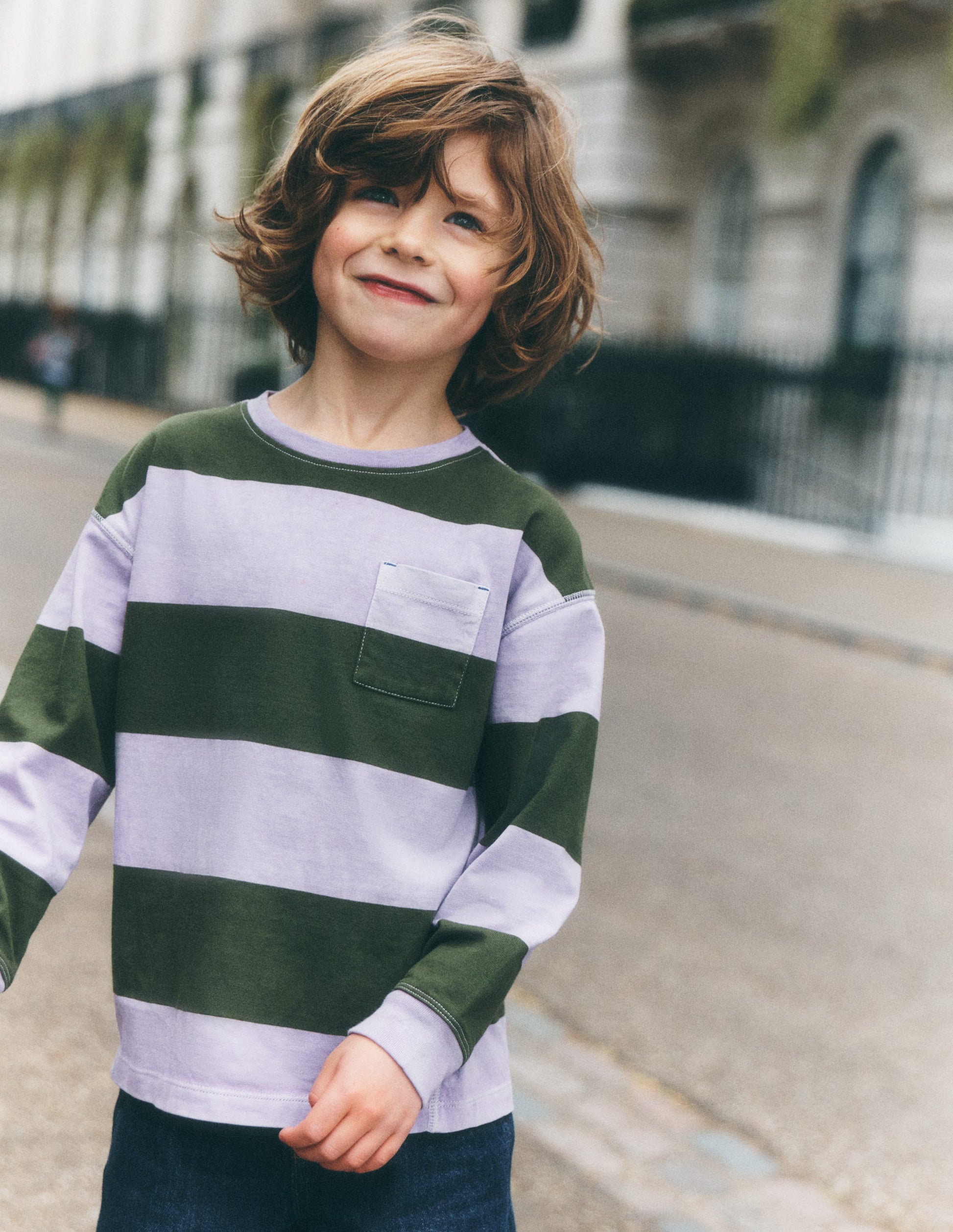 Long Sleeve Garment Dye Tee-Brunswick Green/Floral Purple-1