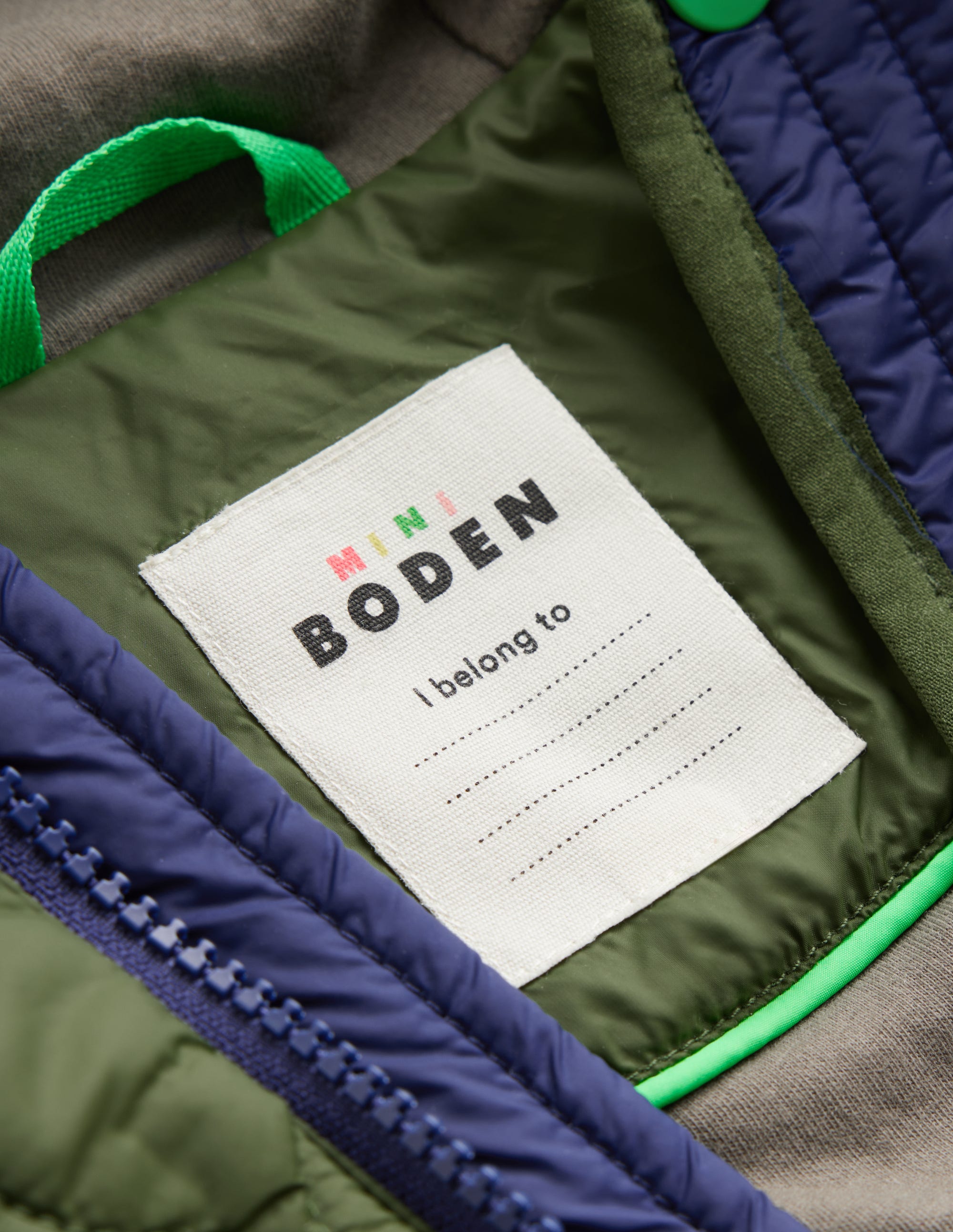 Quilted Coat-Khaki Colourblock - Image 8