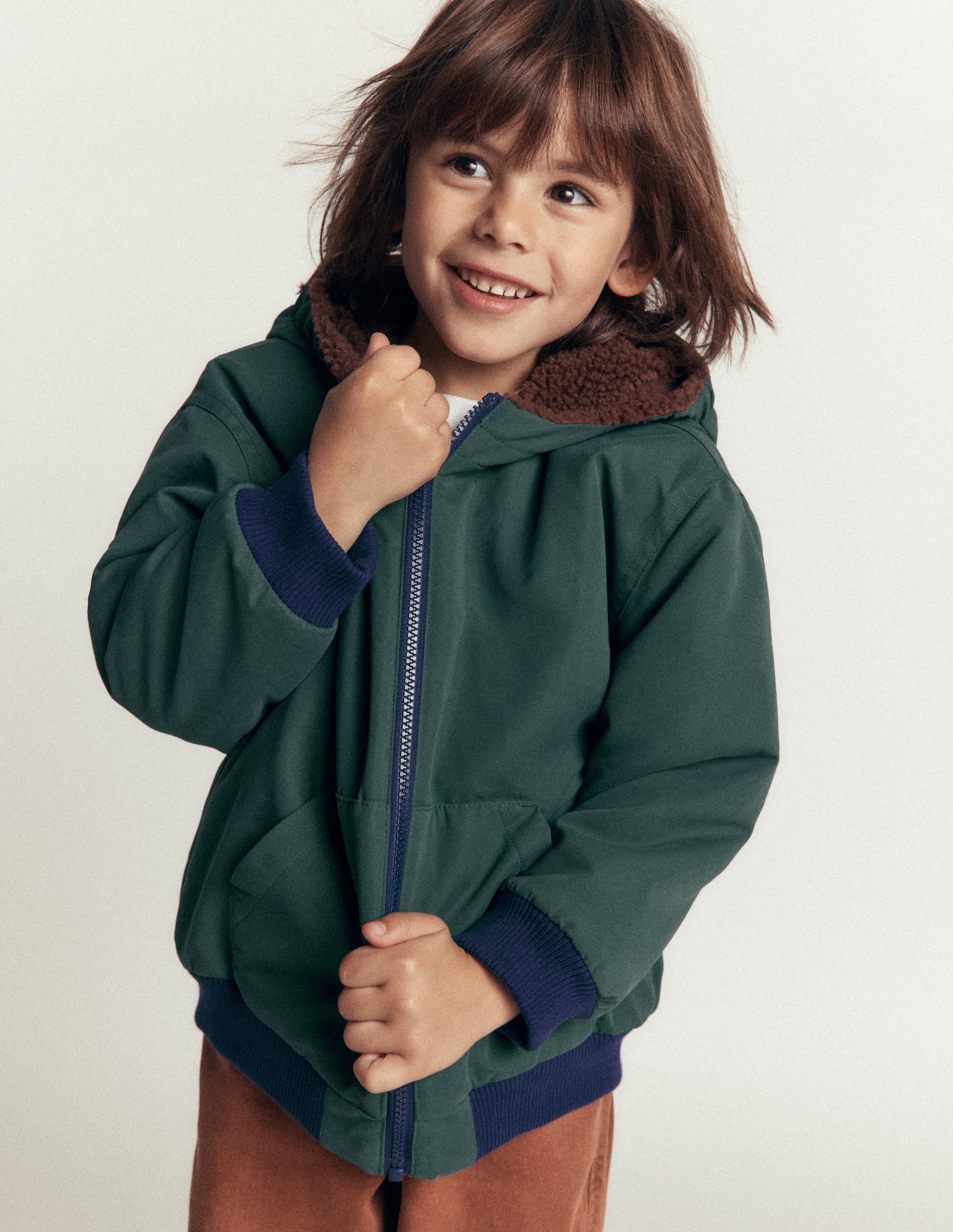 Reversible Borg Bomber-Malachite Green/Raw Umber - Image 1