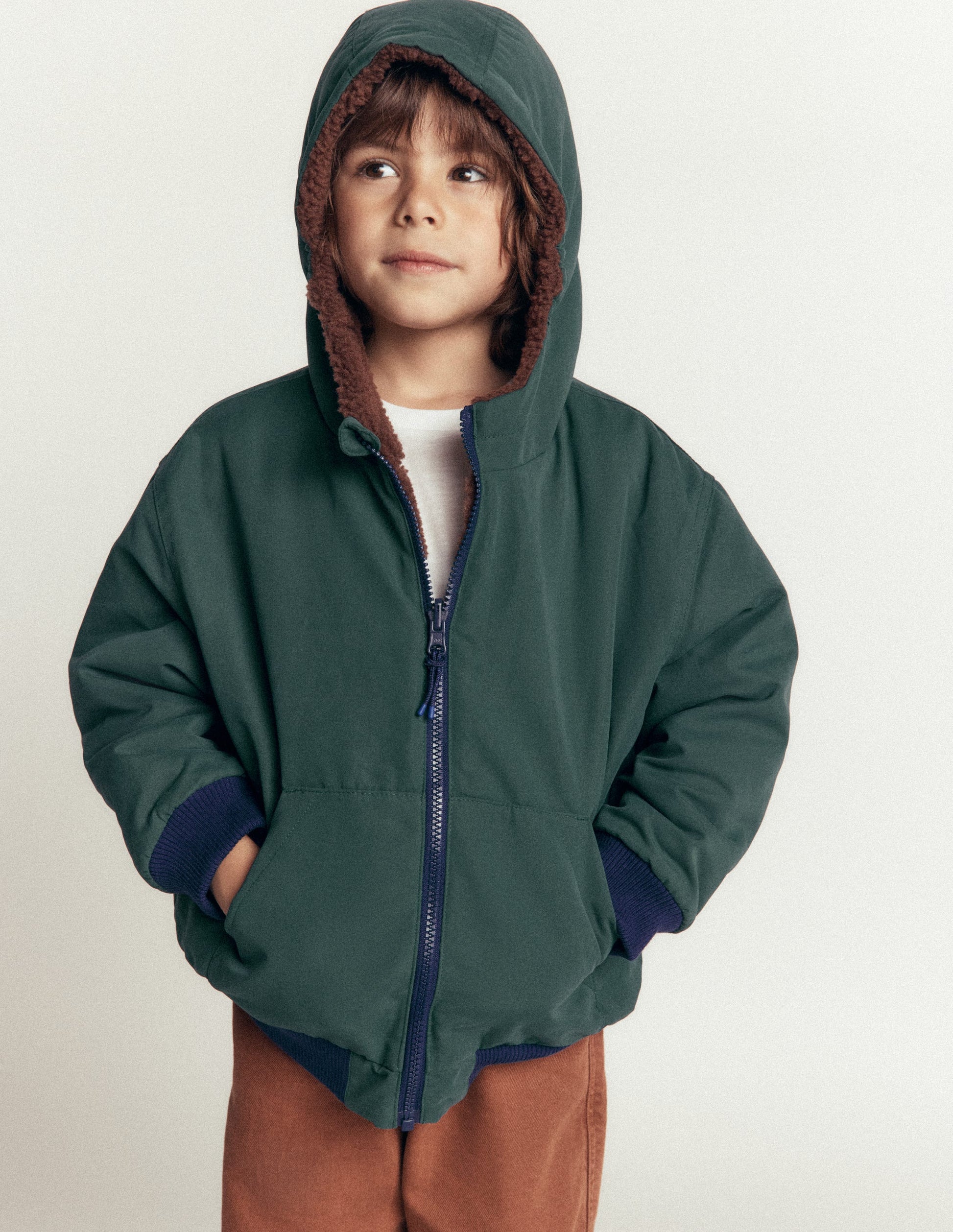 Reversible Borg Bomber-Malachite Green/Raw Umber-3