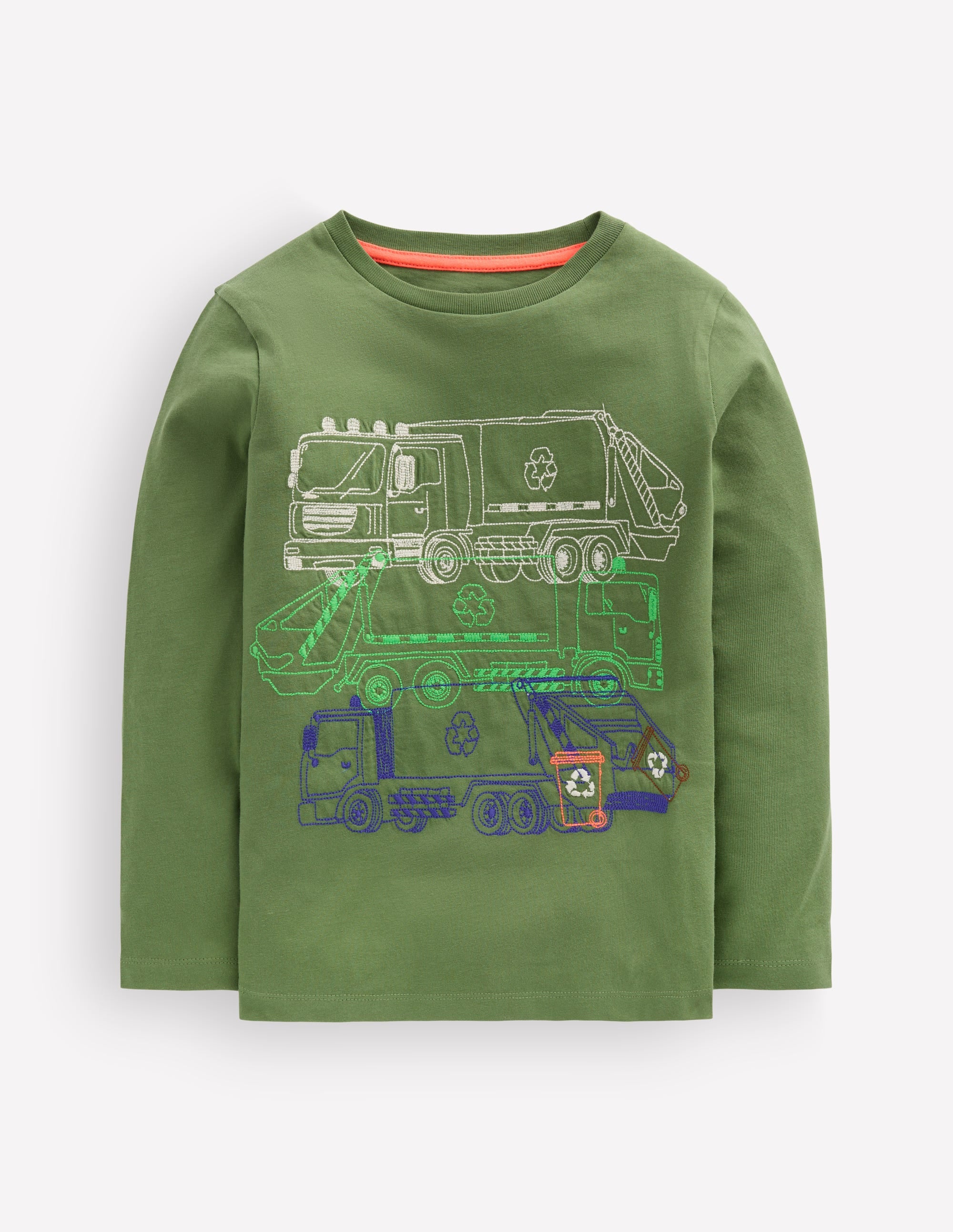 Stacking Superstitch T-shirt-DILL RECYCLE TRUCKS - Image 2