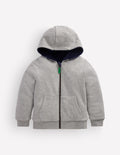 Reversible Borg Hoody-Grey Marl